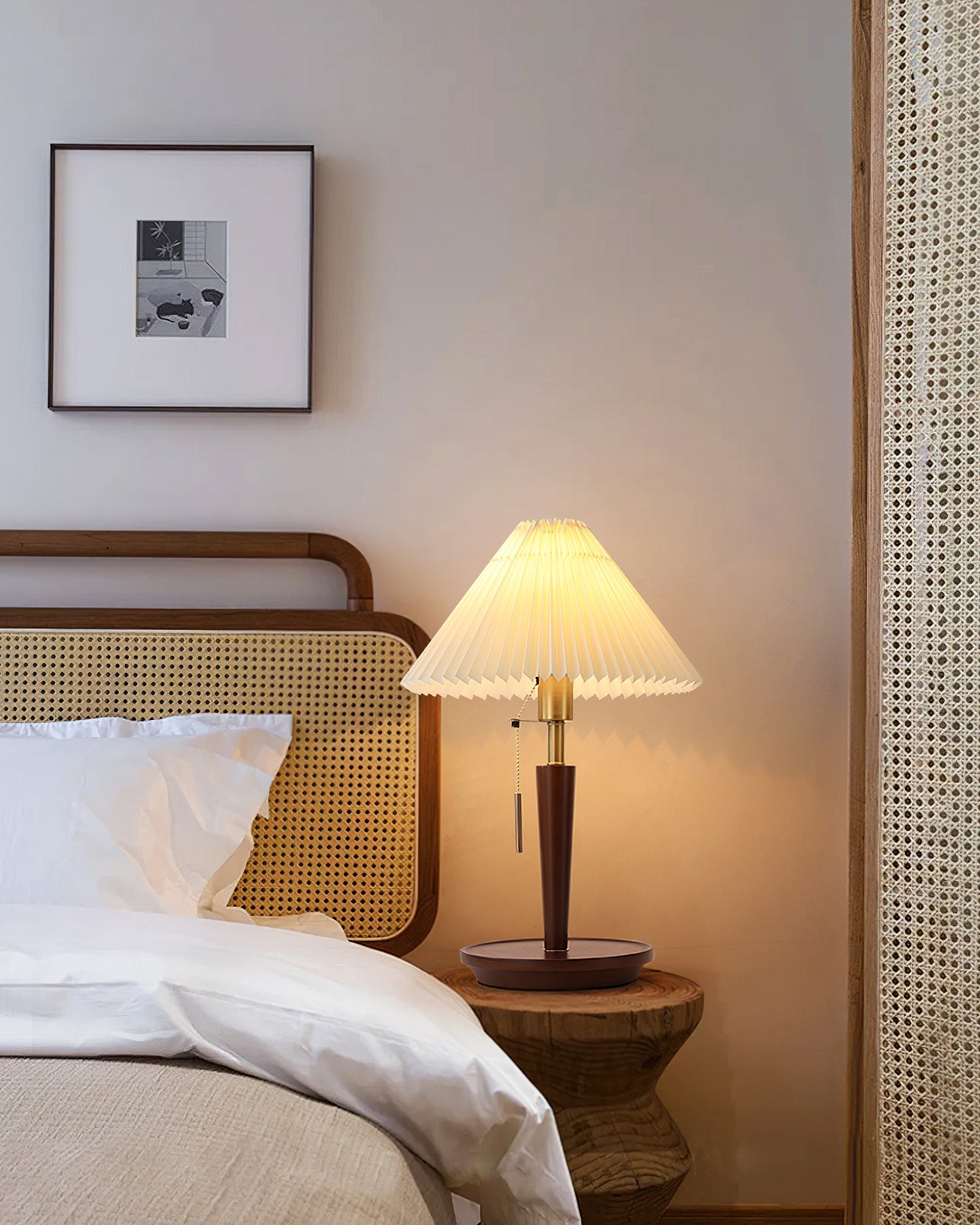 Cone Pleated Fabric Table Lamp - Blowlighting