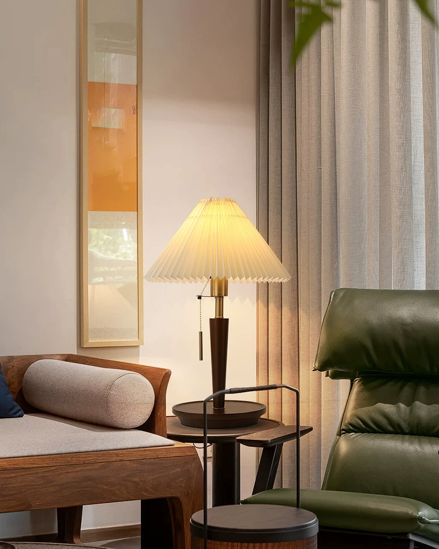 Cone Pleated Fabric Table Lamp - Blowlighting