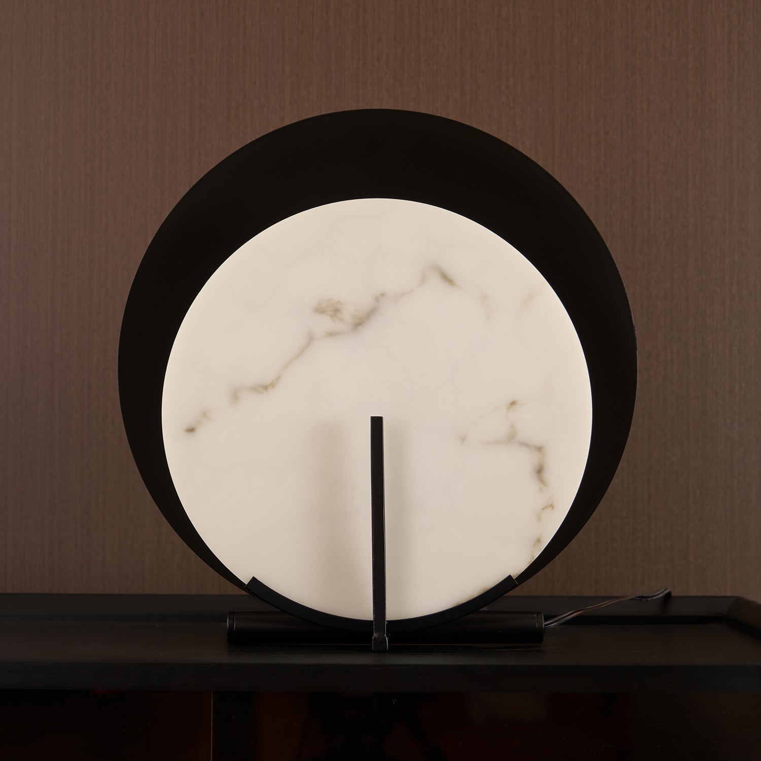 Zorinisra Half Moon Alabaster Table Lamp - Blowlighting