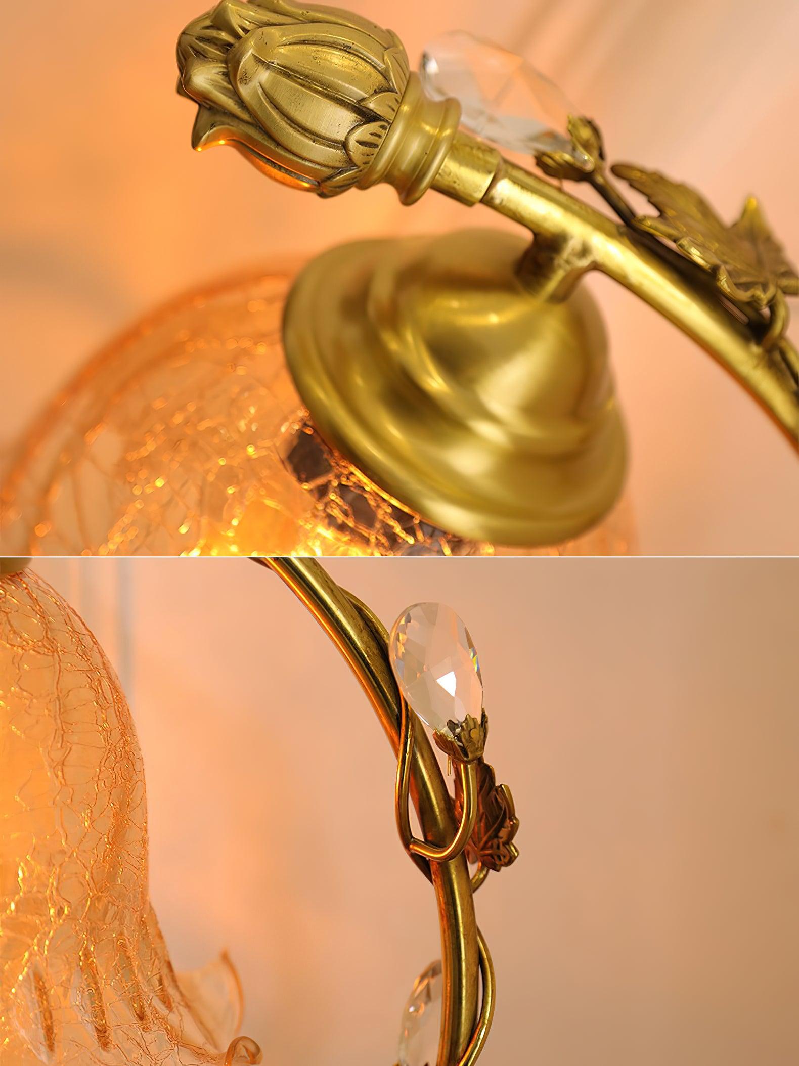 Cracked Glass Brass Table Lamp - Blowlighting