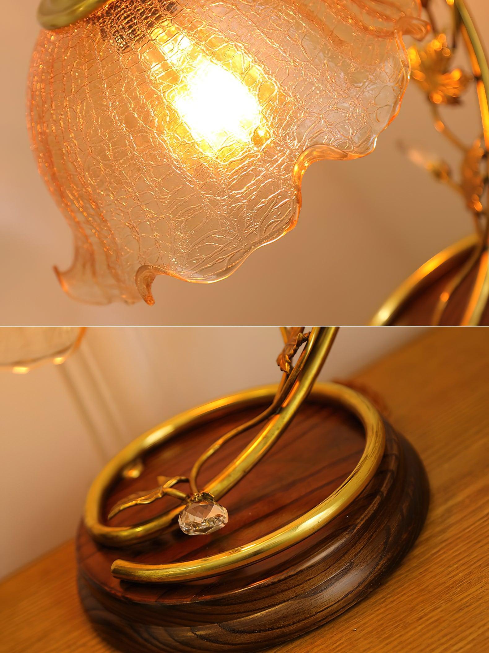 Cracked Glass Brass Table Lamp - Blowlighting