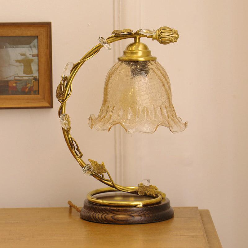 Cracked Glass Brass Table Lamp - Blowlighting