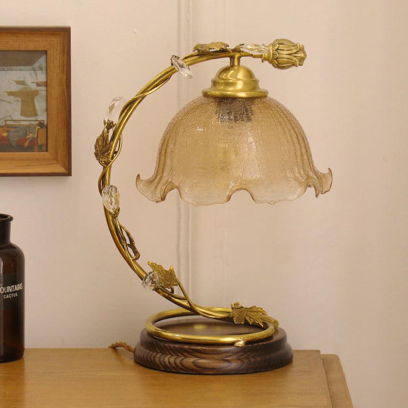 Cracked Glass Brass Table Lamp - Blowlighting