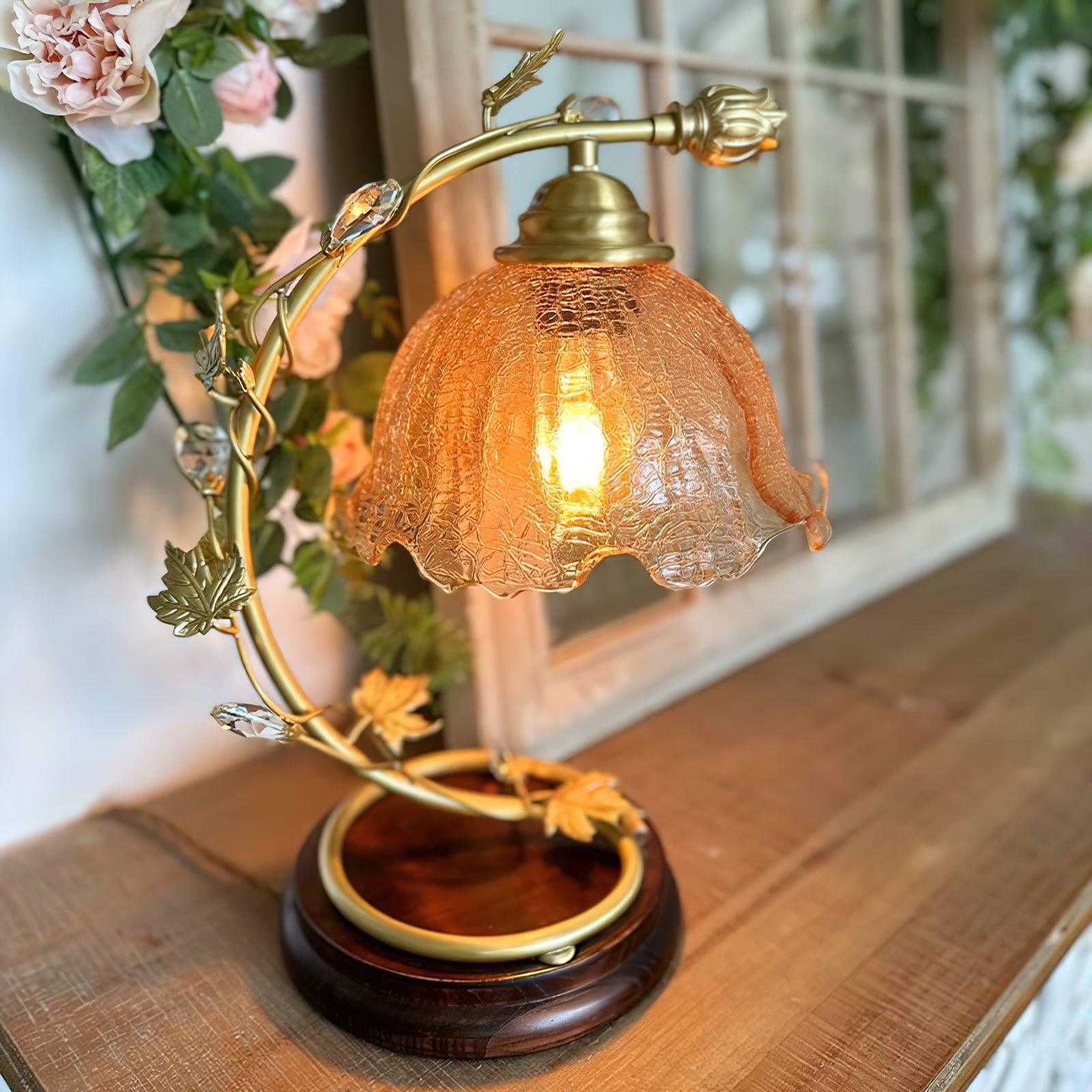 Cracked Glass Brass Table Lamp - Blowlighting