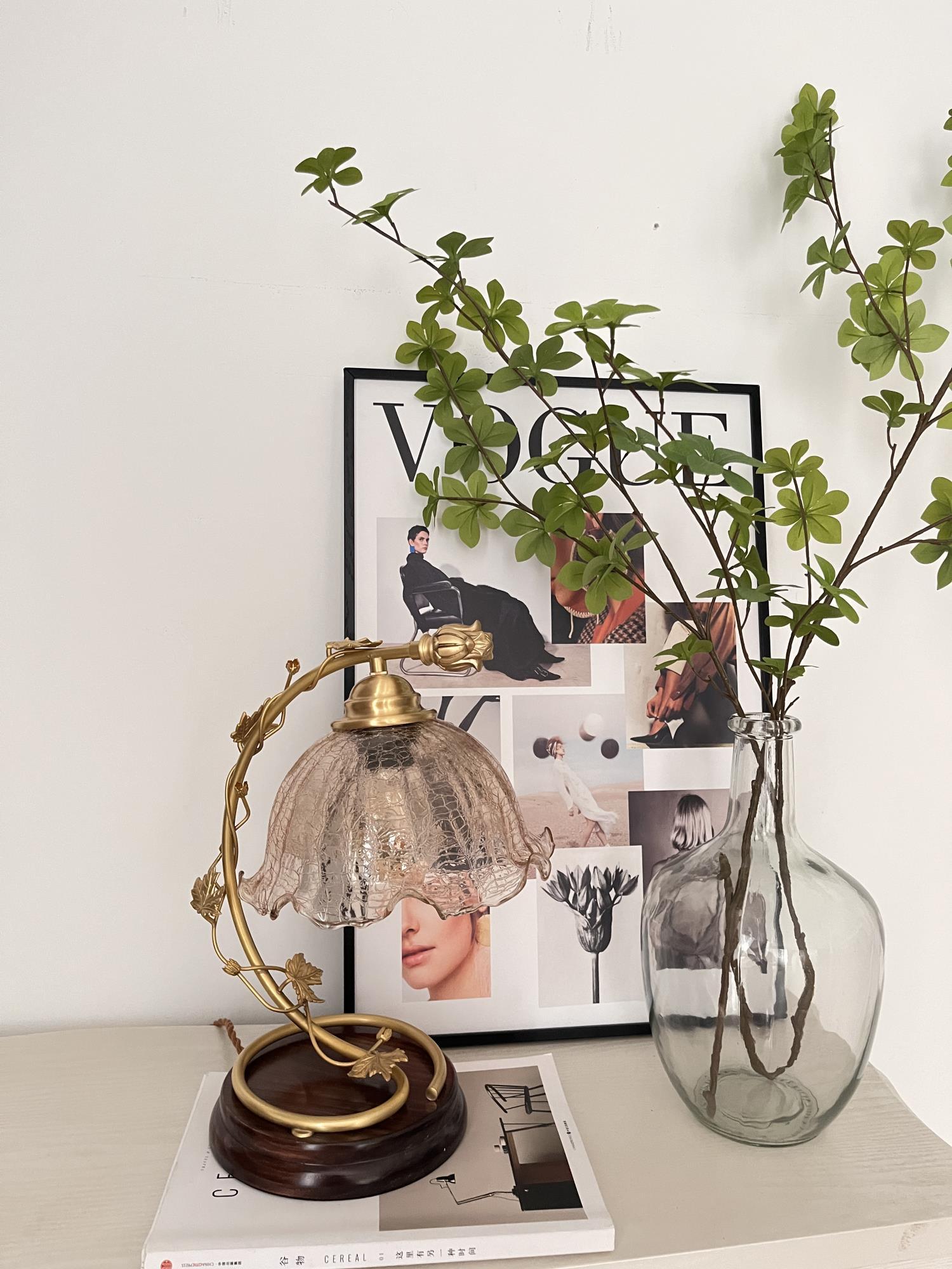 Cracked Glass Brass Table Lamp - Blowlighting