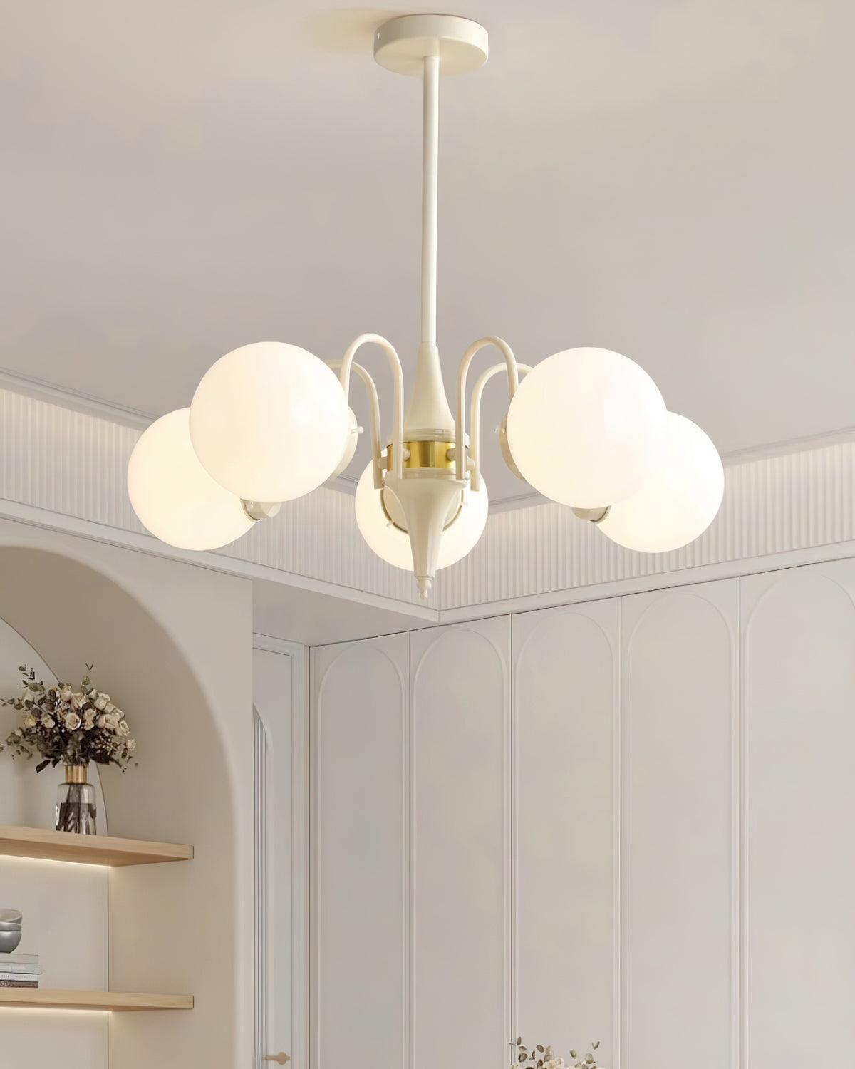Lustra Chandelier Globe Cream Modern - Blowlighting