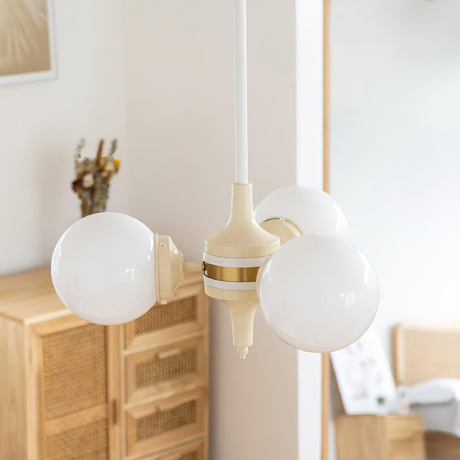 Lustra Chandelier Globe Cream Modern - Blowlighting