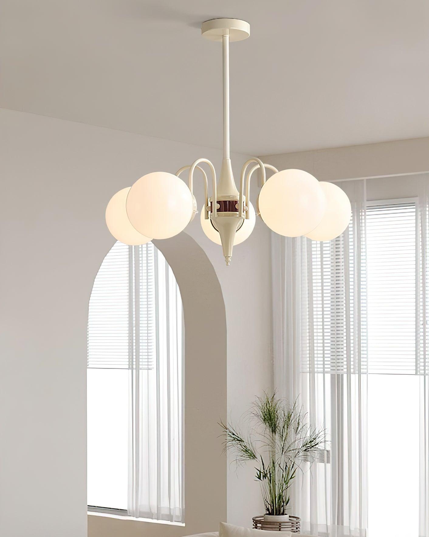 Lustra Chandelier Globe Cream Modern - Blowlighting