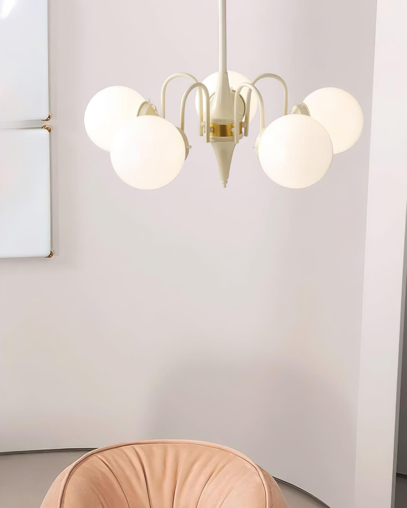 Lustra Chandelier Globe Cream Modern - Blowlighting