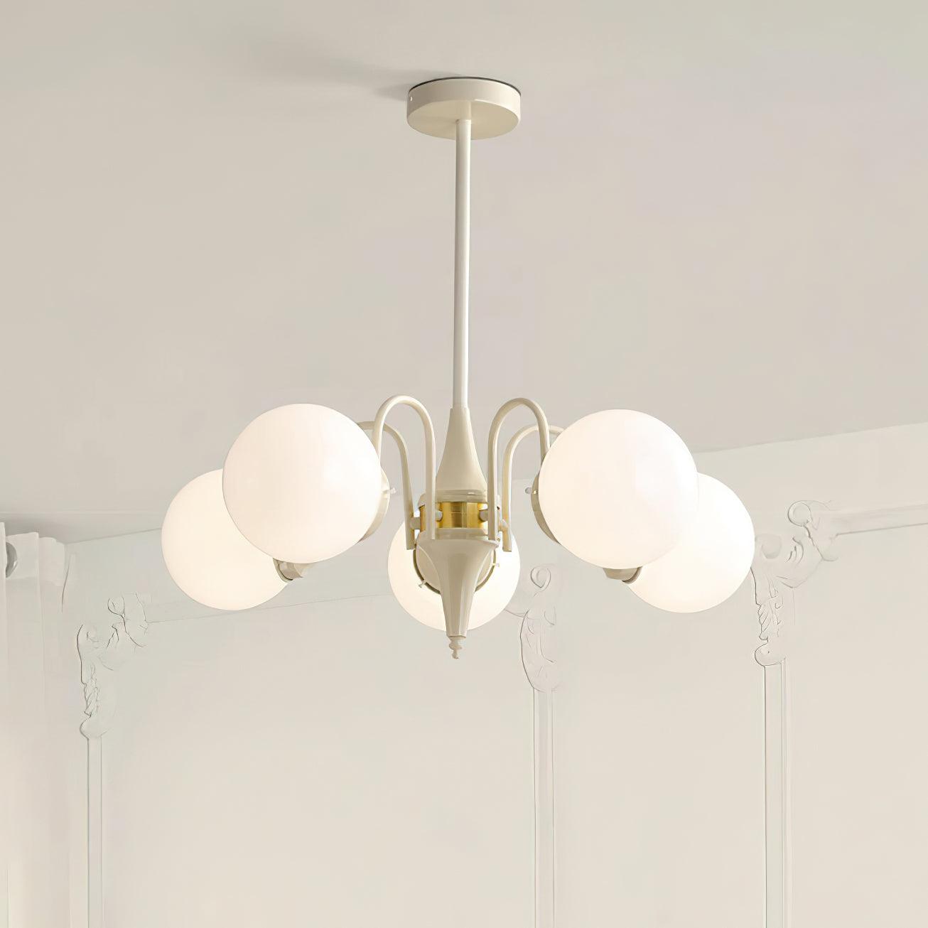 Lustra Chandelier Globe Cream Modern - Blowlighting