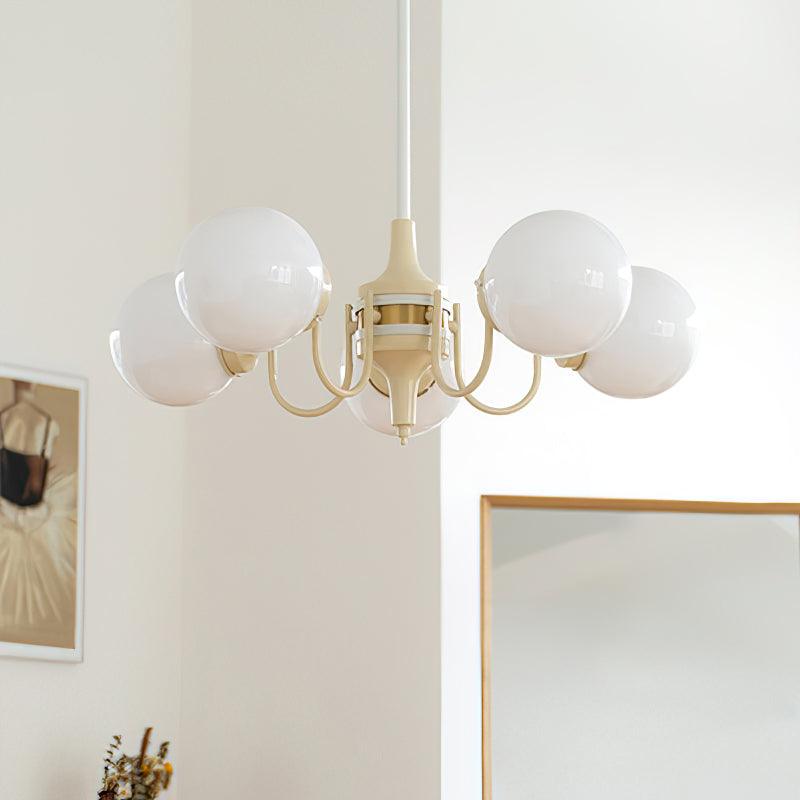 Lustra Chandelier Globe Cream Modern - Blowlighting
