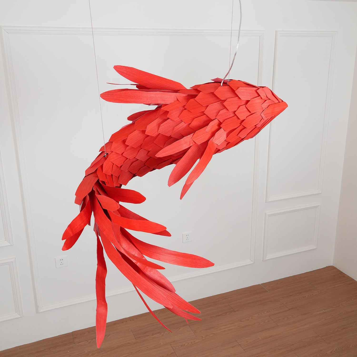 Vamararae Crimson Swirl Koi Pendant Light - Blowlighting