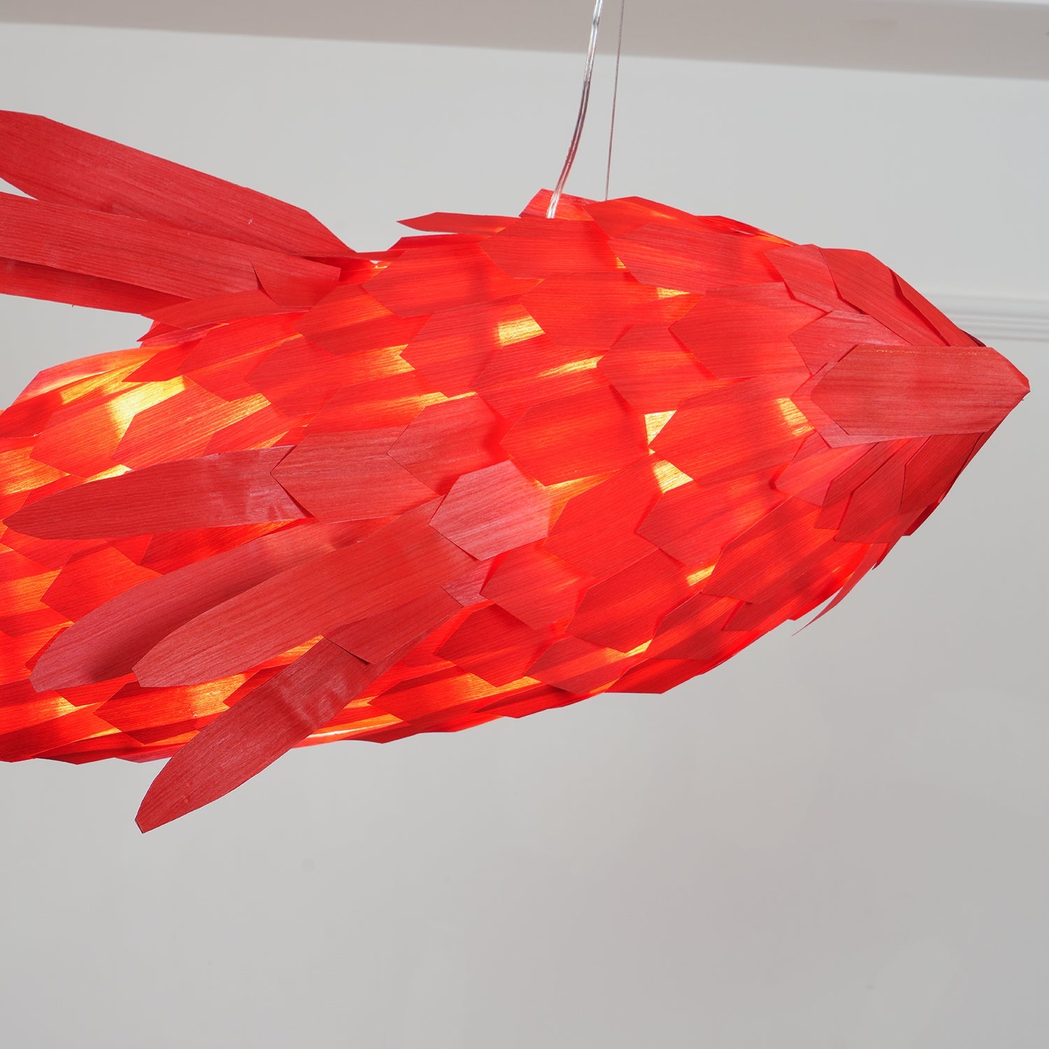 Vamararae Crimson Swirl Koi Pendant Light - Blowlighting