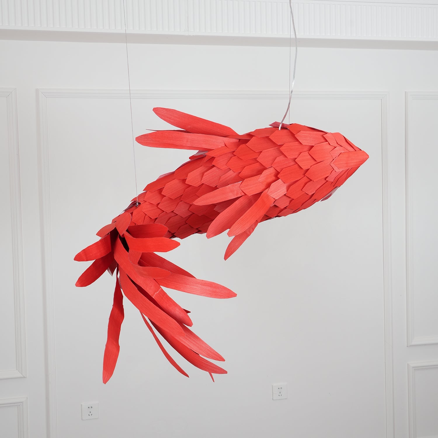 Vamararae Crimson Swirl Koi Pendant Light - Blowlighting