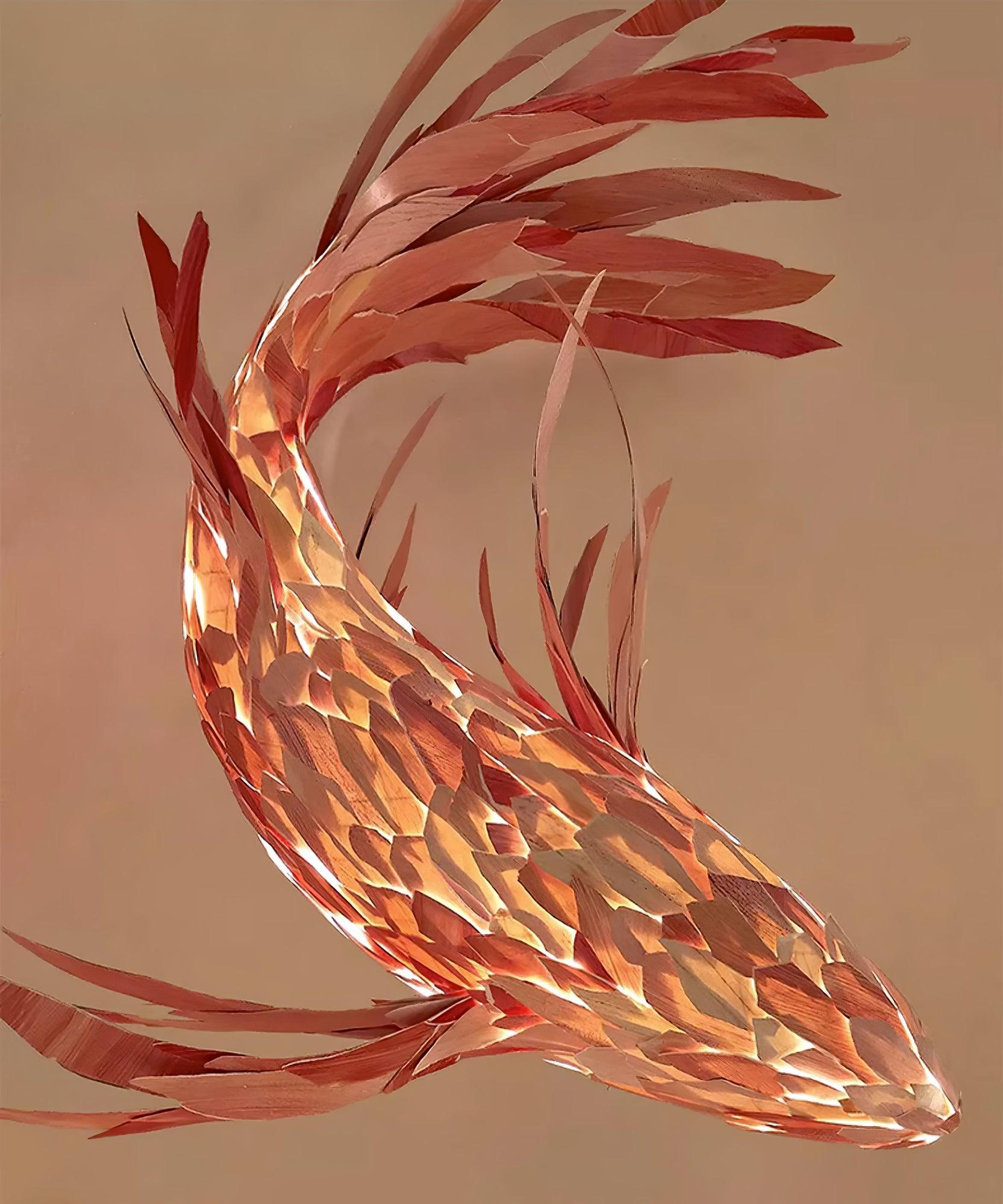 Vamararae Crimson Swirl Koi Pendant Light - Blowlighting