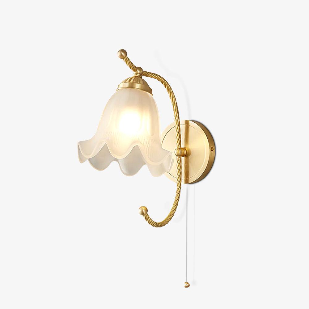 Curved Gooseneck Brass Glass Sconce - Blowlighting