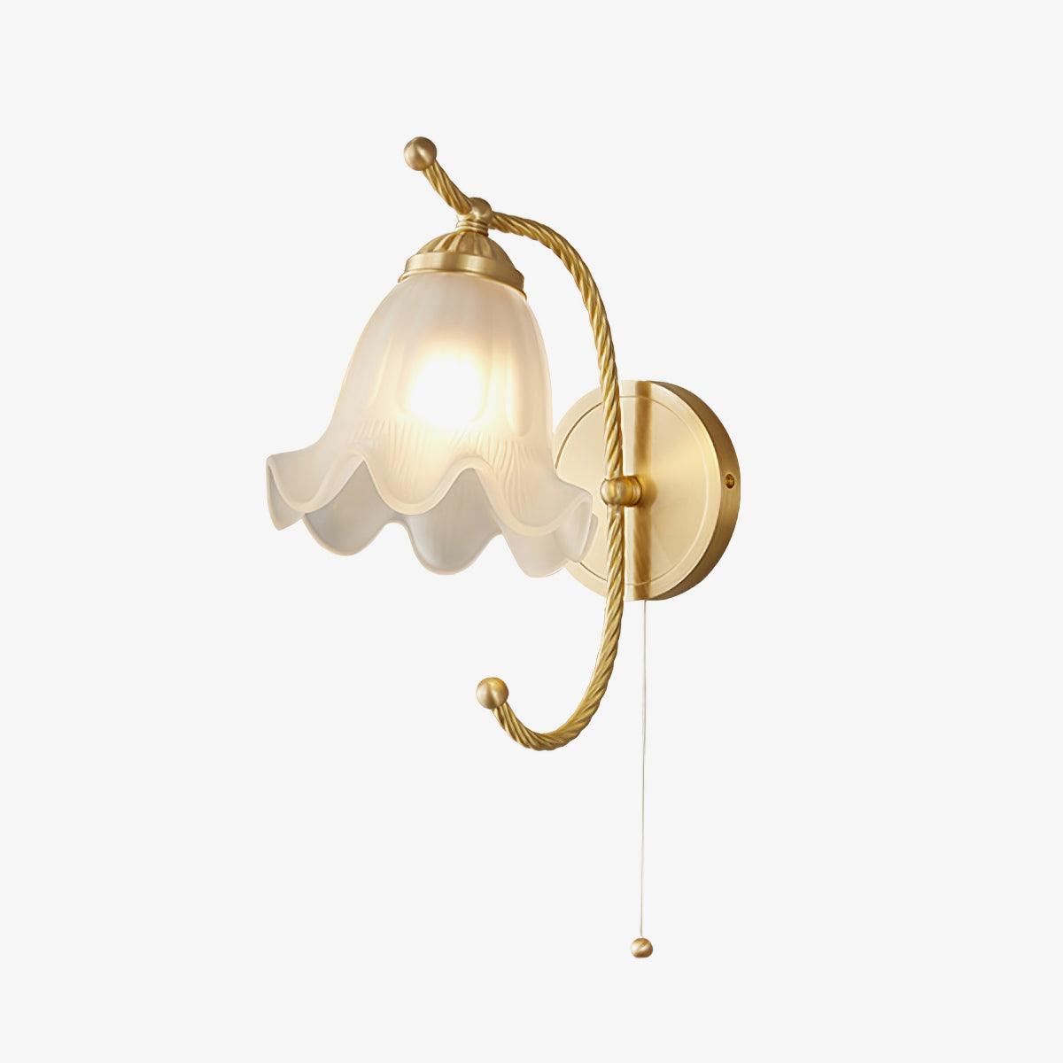 Curved Gooseneck Brass Glass Sconce - Blowlighting