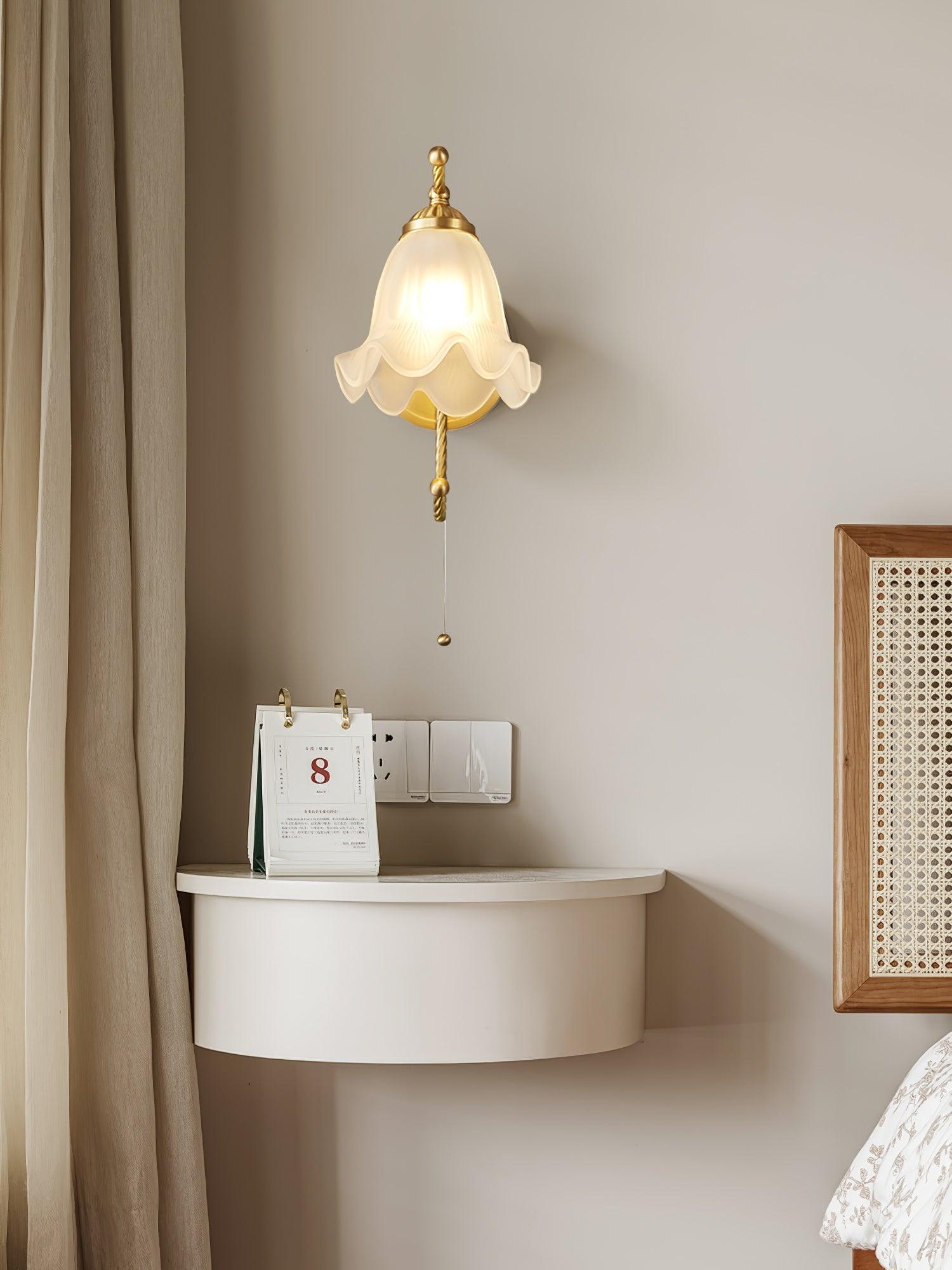 Curved Gooseneck Brass Glass Sconce - Blowlighting