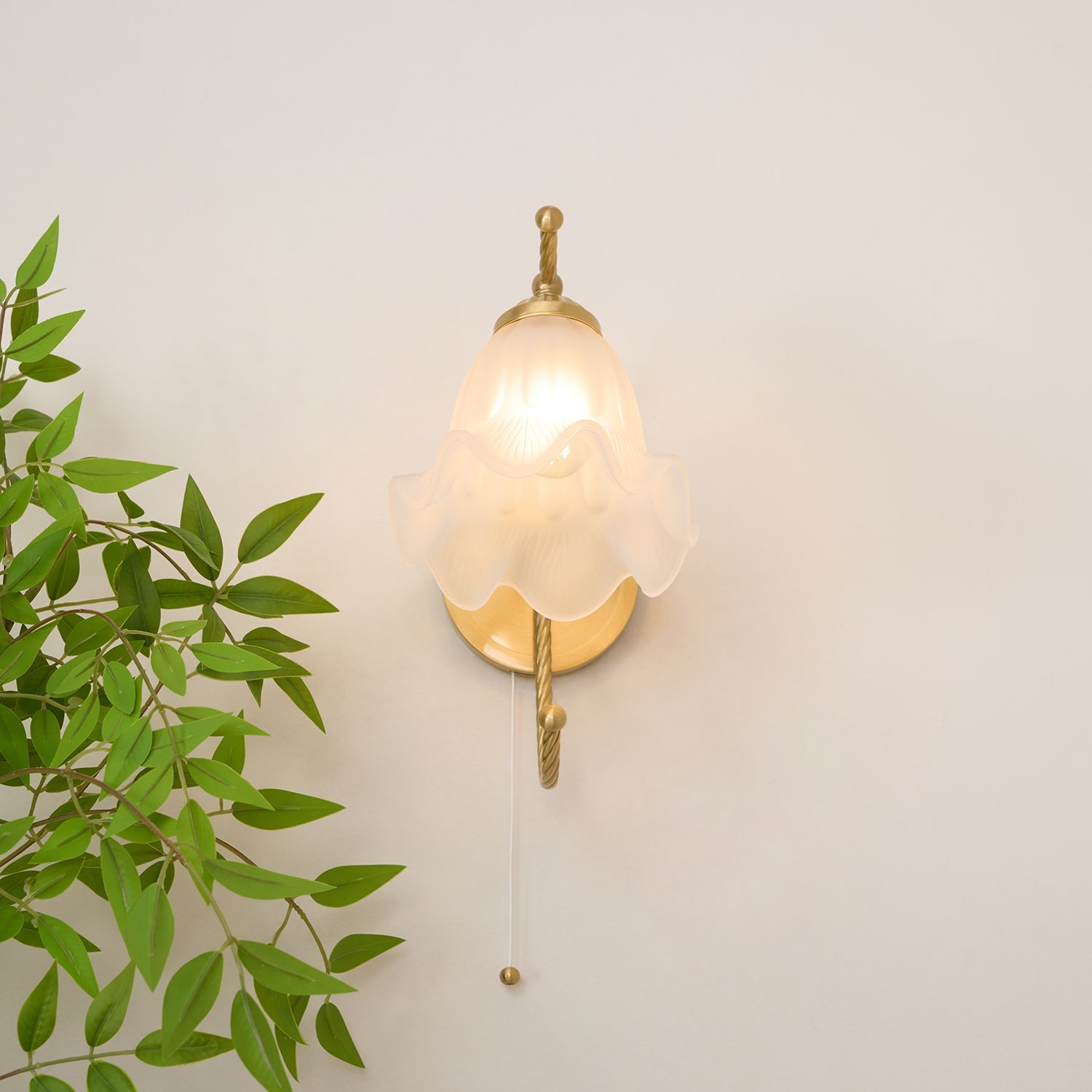 Curved Gooseneck Brass Glass Sconce - Blowlighting