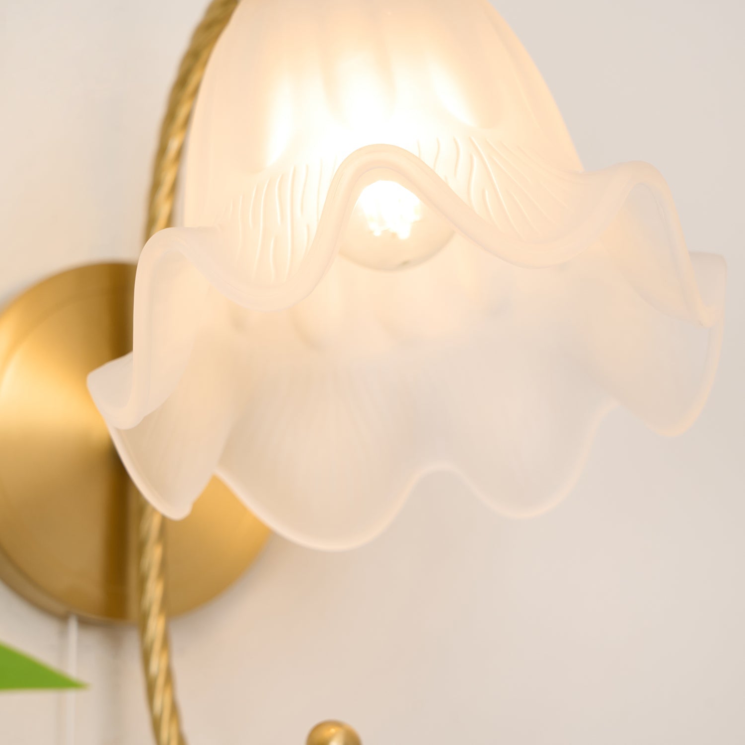 Curved Gooseneck Brass Glass Sconce - Blowlighting