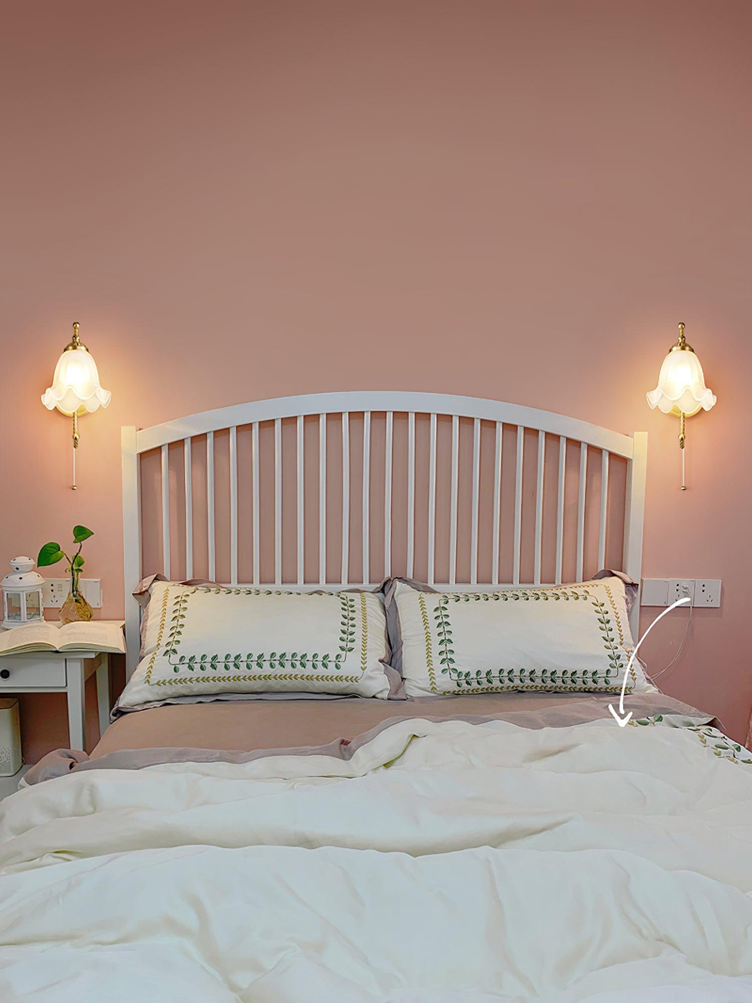 Curved Gooseneck Brass Glass Sconce - Blowlighting