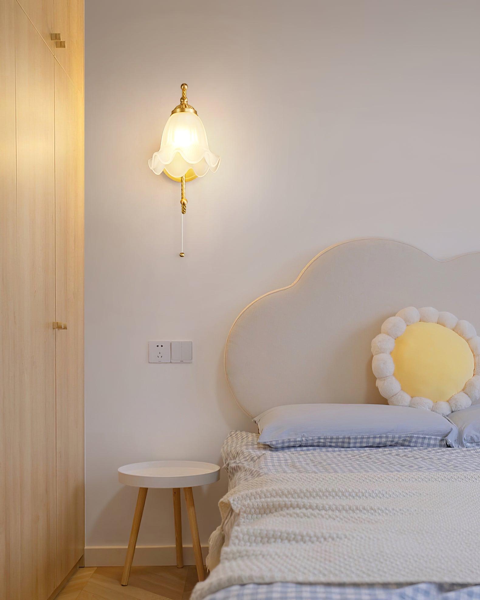 Curved Gooseneck Brass Glass Sconce - Blowlighting