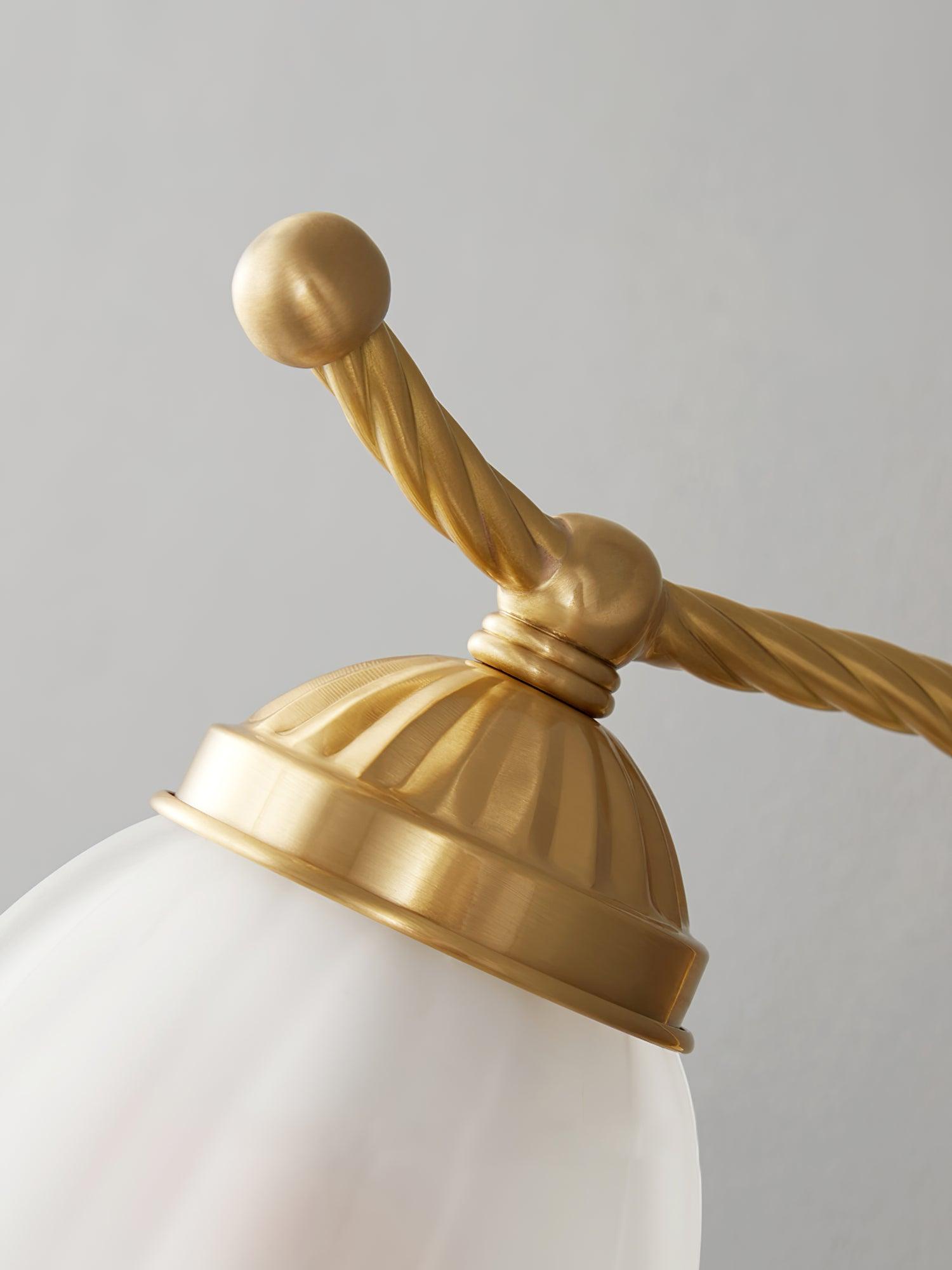 Curved Gooseneck Brass Glass Sconce - Blowlighting