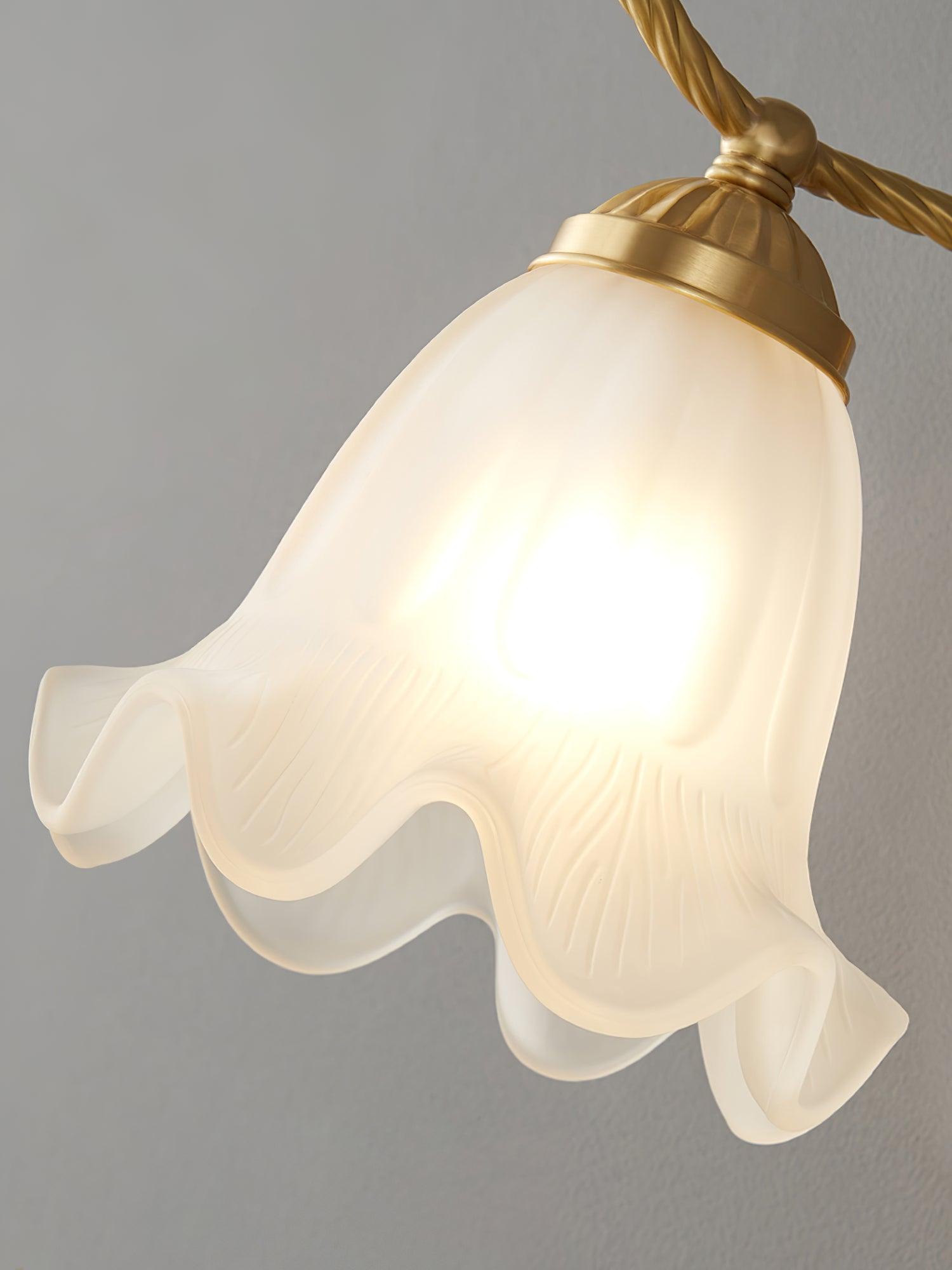 Curved Gooseneck Brass Glass Sconce - Blowlighting