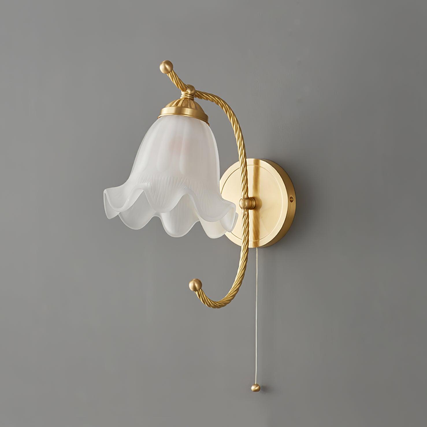 Curved Gooseneck Brass Glass Sconce - Blowlighting