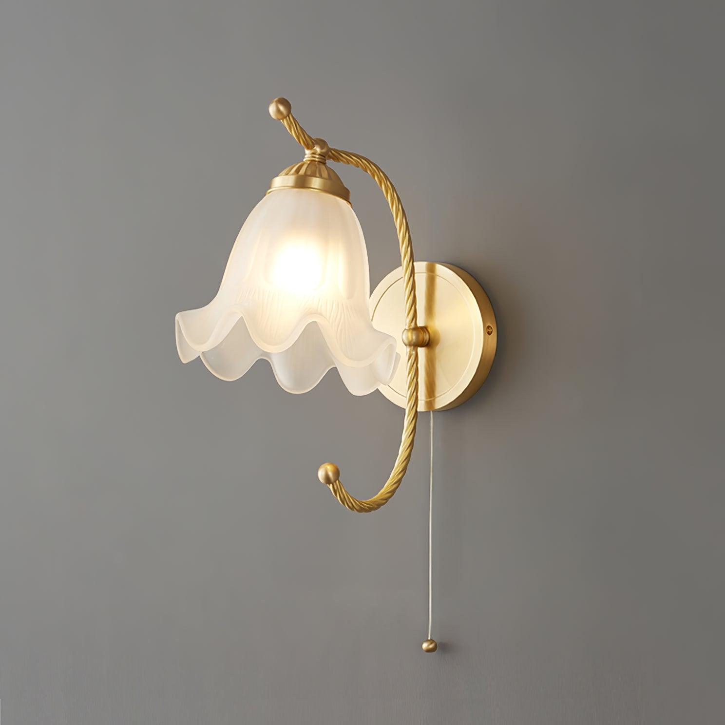 Curved Gooseneck Brass Glass Sconce - Blowlighting