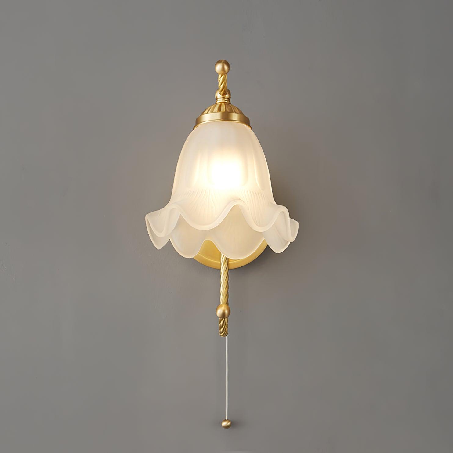 Curved Gooseneck Brass Glass Sconce - Blowlighting