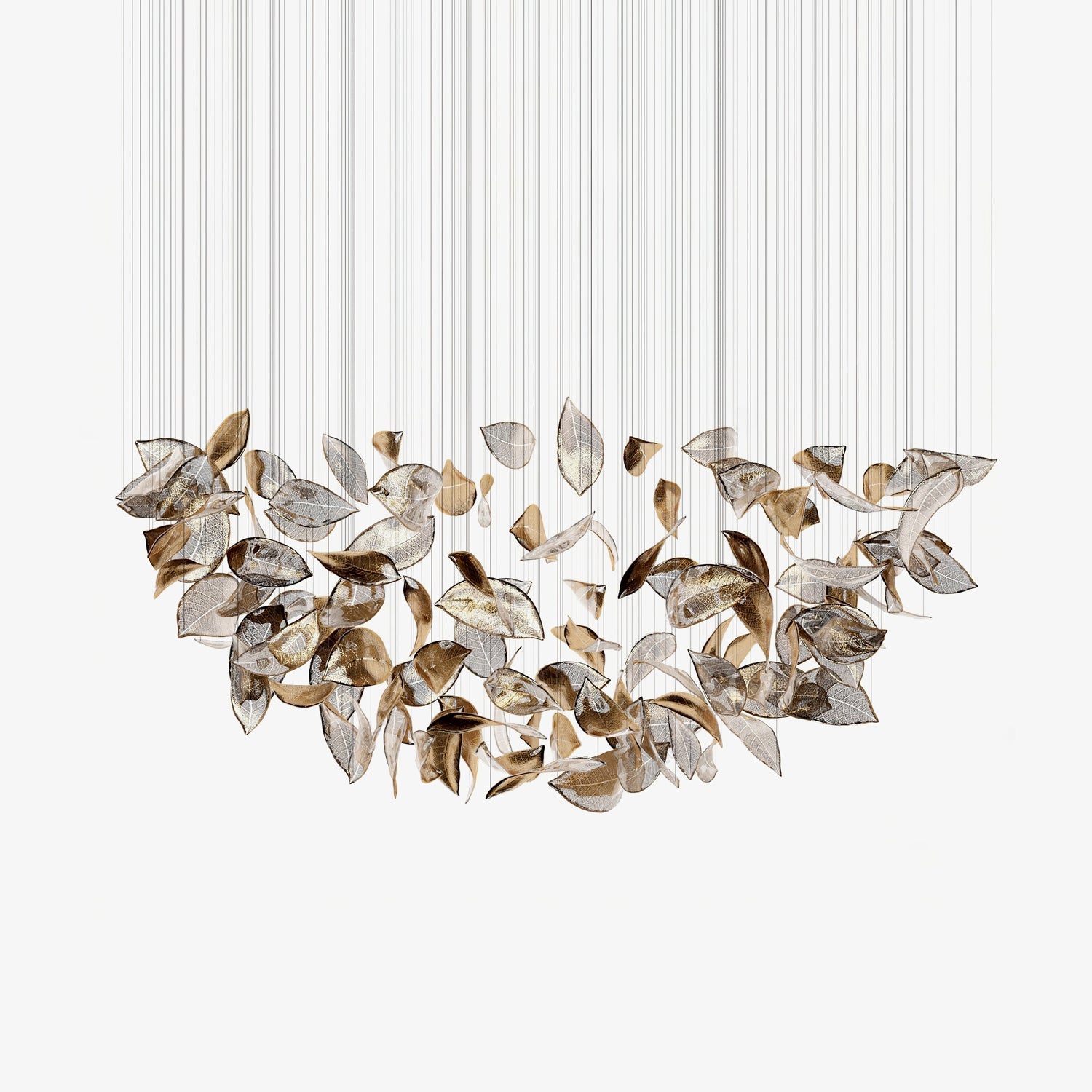 Cesilila Iridescent Metal Leaf Pendant Light - Blowlighting
