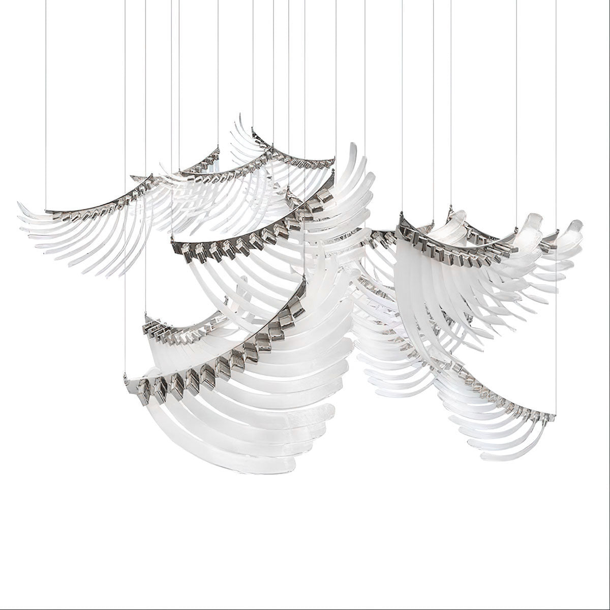 Eurrinia Glass Wing Cluster Chandelier - Blowlighting