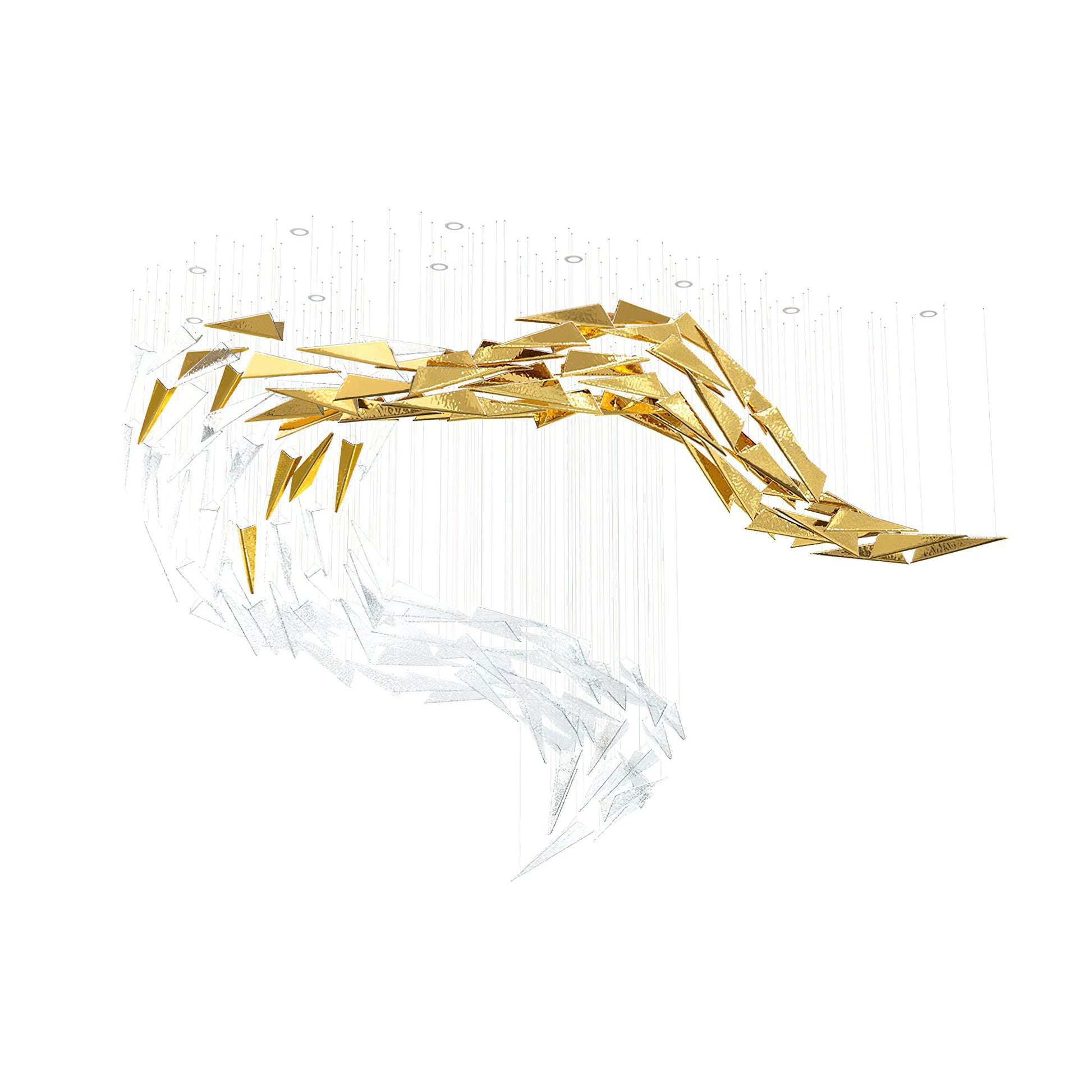 Nyvinia Glass Feather-Shape Chandelier - Blowlighting