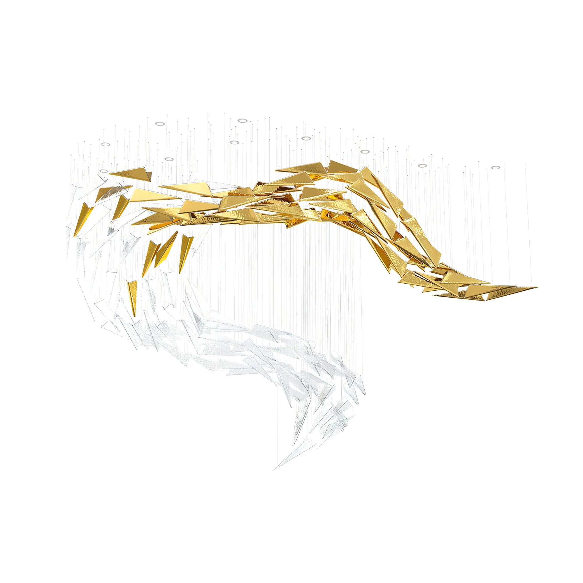 Nyvinia Glass Feather-Shape Chandelier - Blowlighting