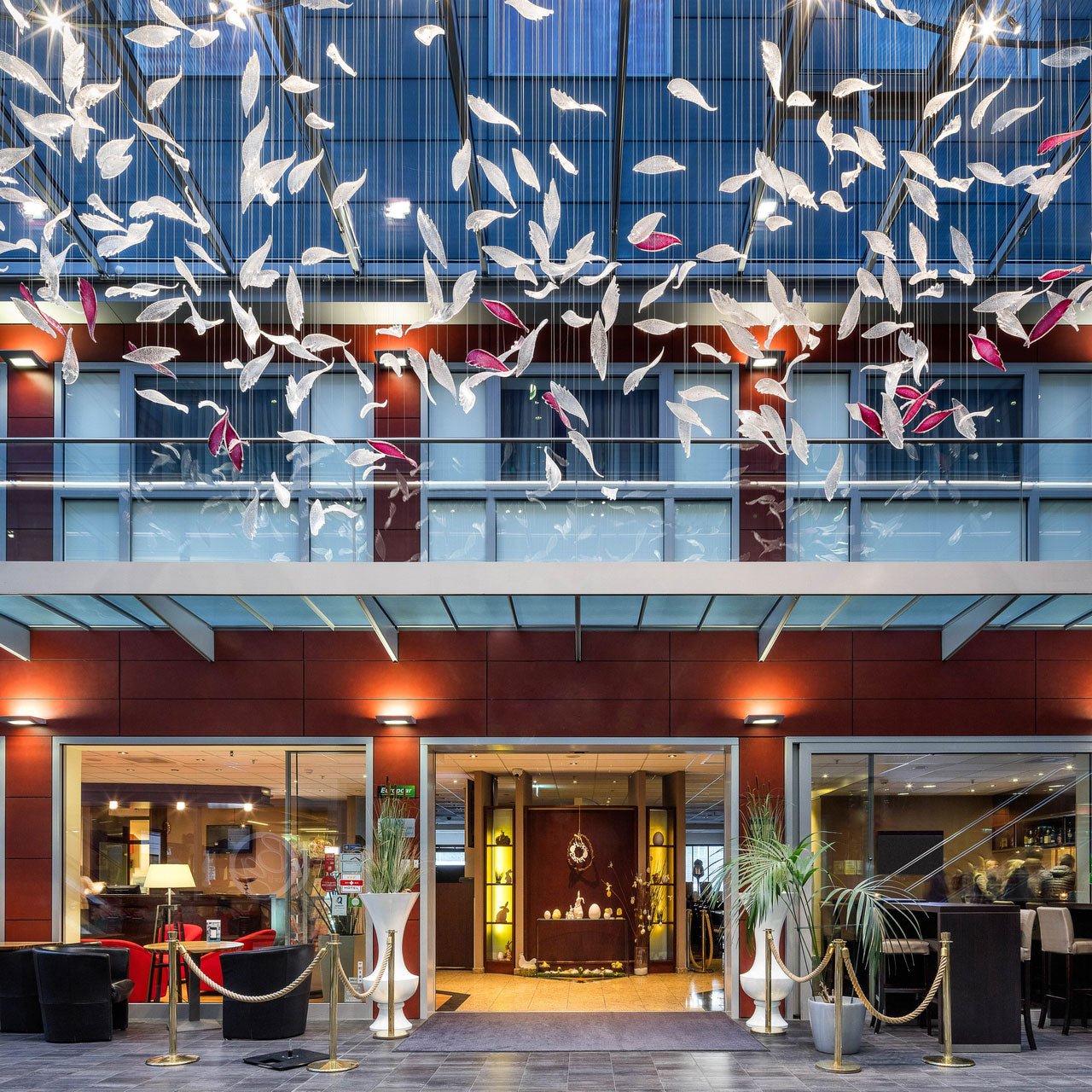 Zathaara Glass Feather Shape Chandelier - Blowlighting