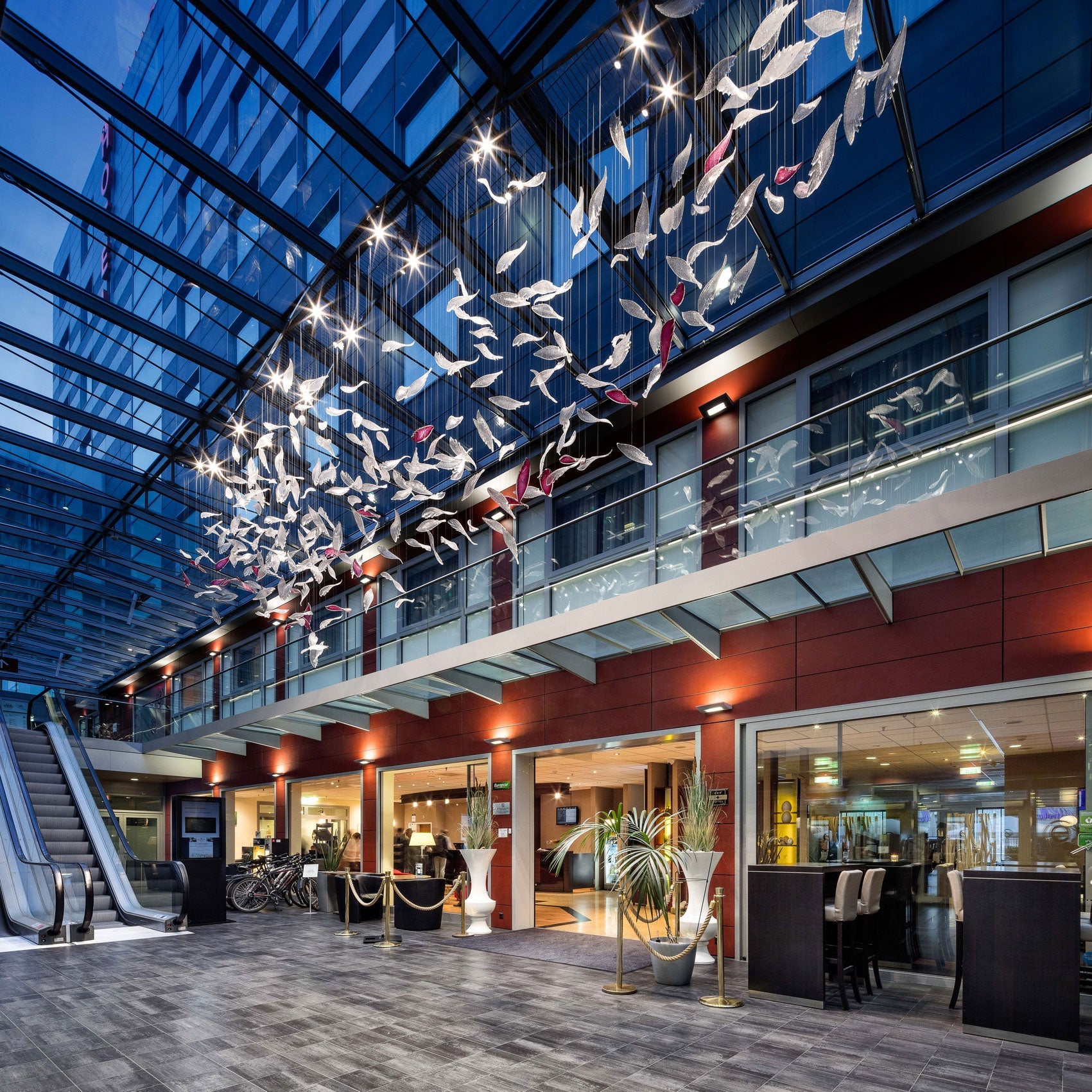 Zathaara Glass Feather Shape Chandelier - Blowlighting