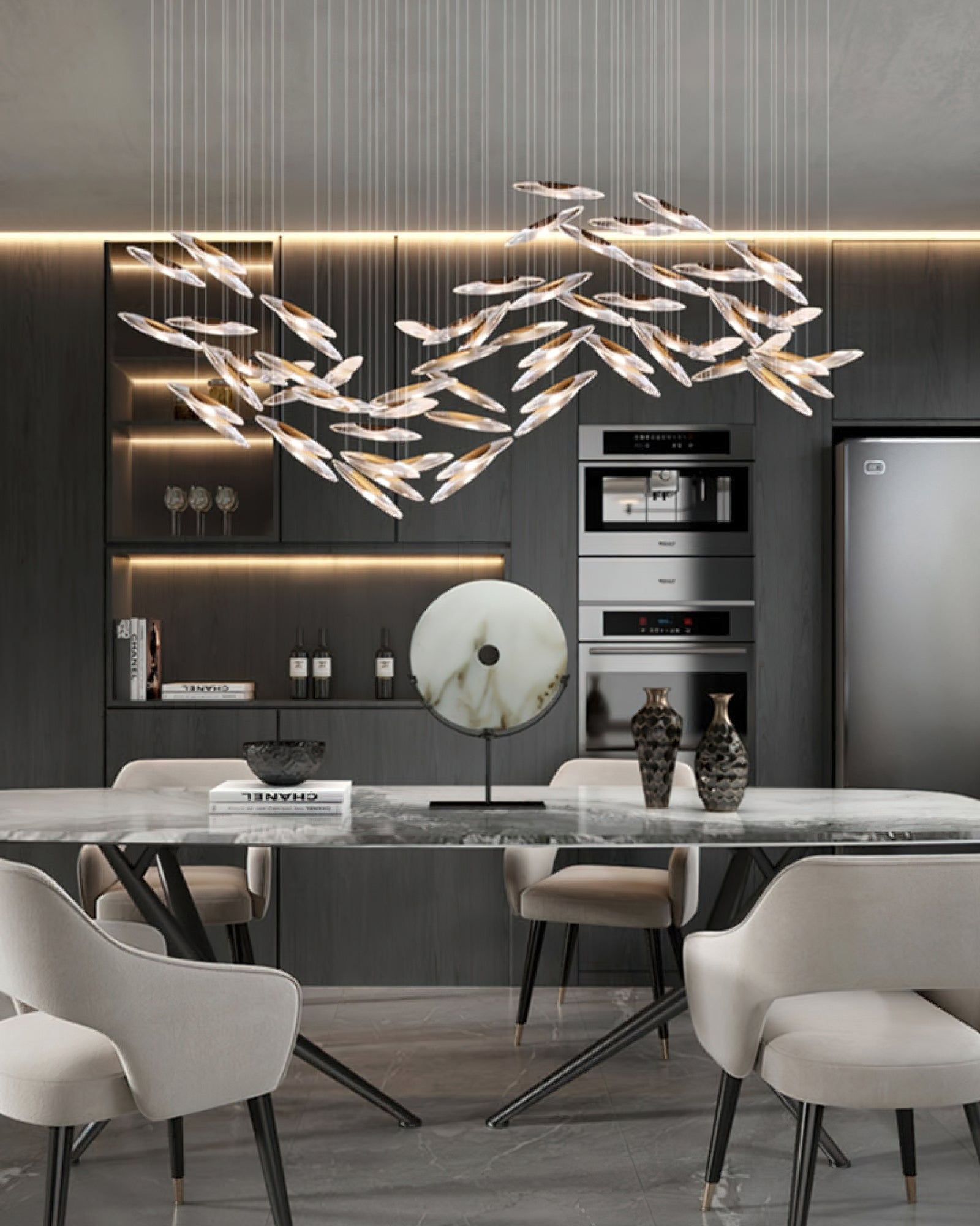 Moonlight Whispers Chandelier - Blowlighting