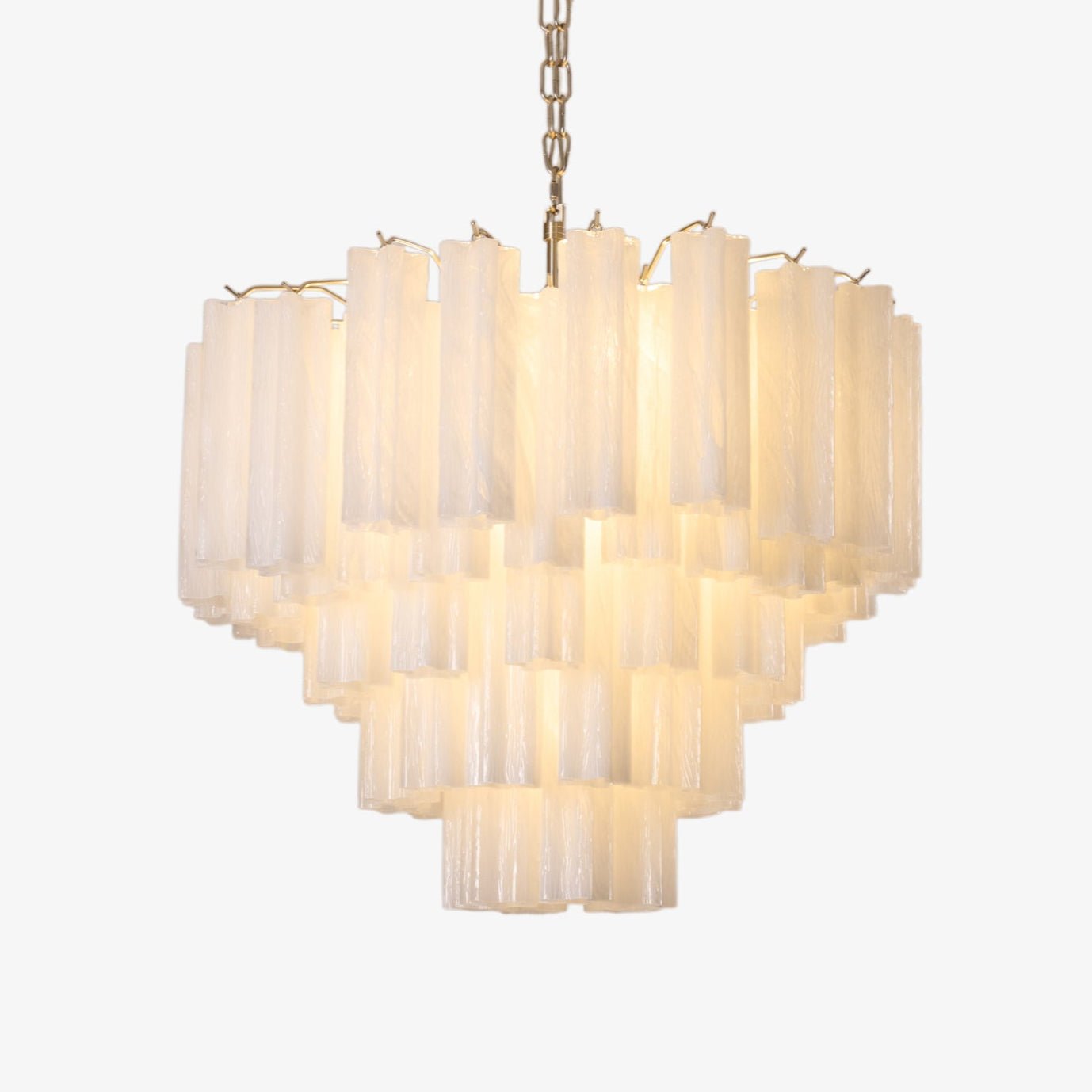 Aurora Chandelier Frosted Murano Glass Tiered Cascade - Blowlighting