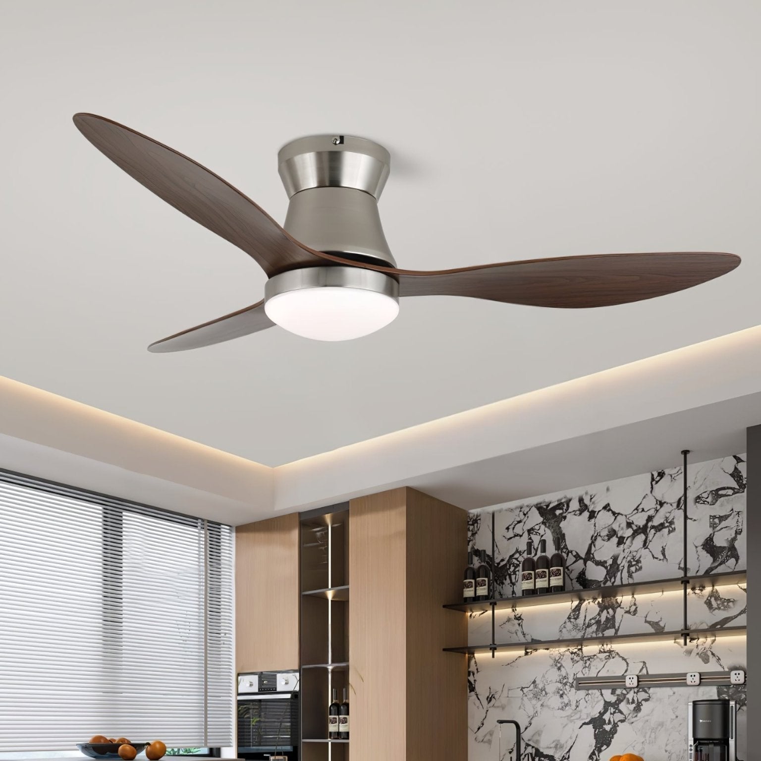 Zerath Modern Wood Ceiling Fan Light - Blowlighting