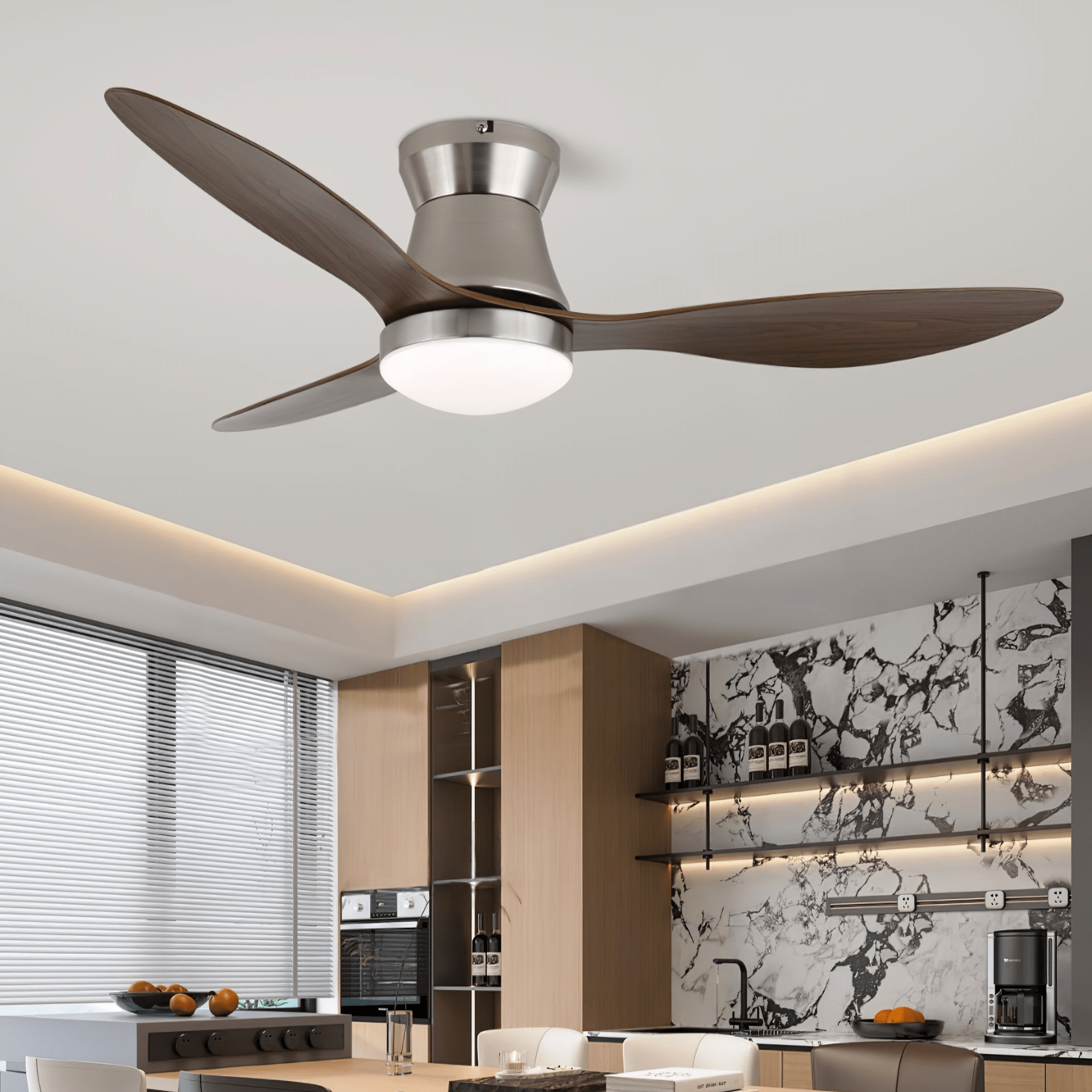 Zerath Modern Wood Ceiling Fan Light - Blowlighting