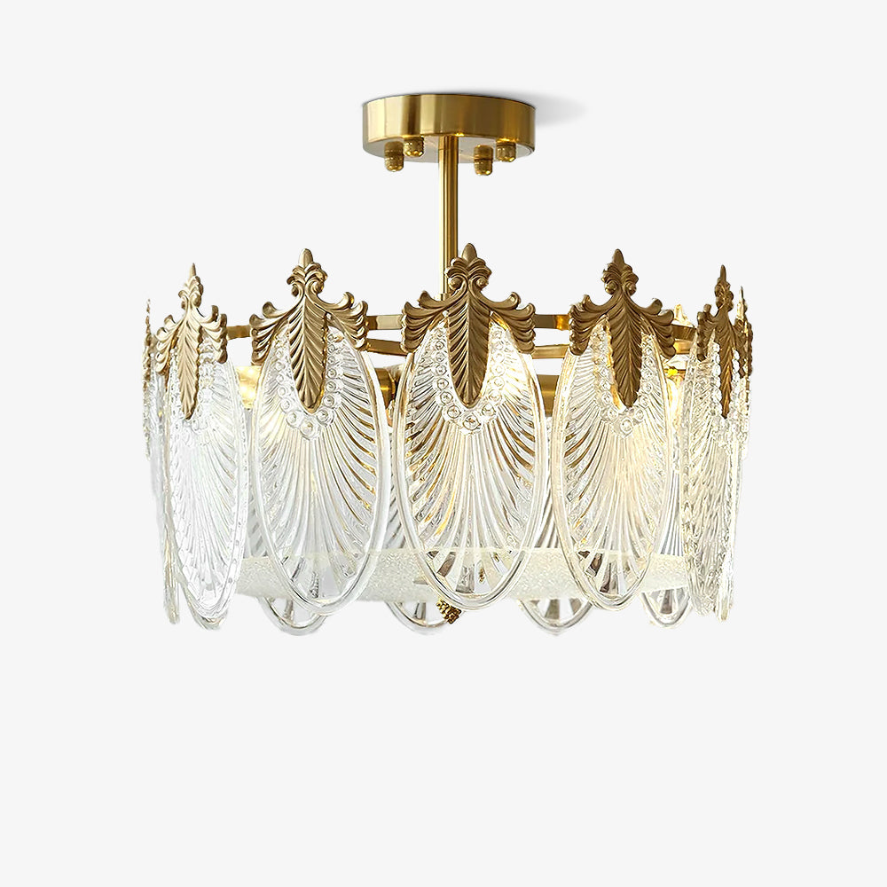 Decorative Pattern Glass Round Chandelier - Blowlighting