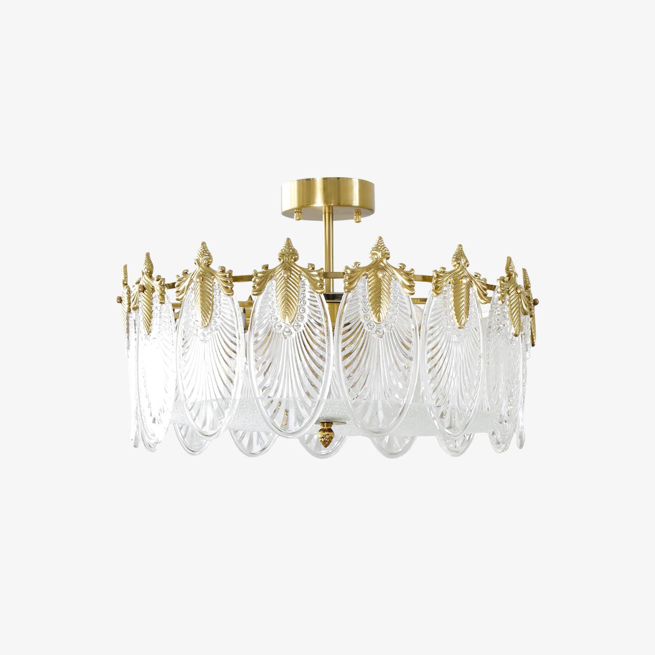 Decorative Pattern Glass Round Chandelier - Blowlighting