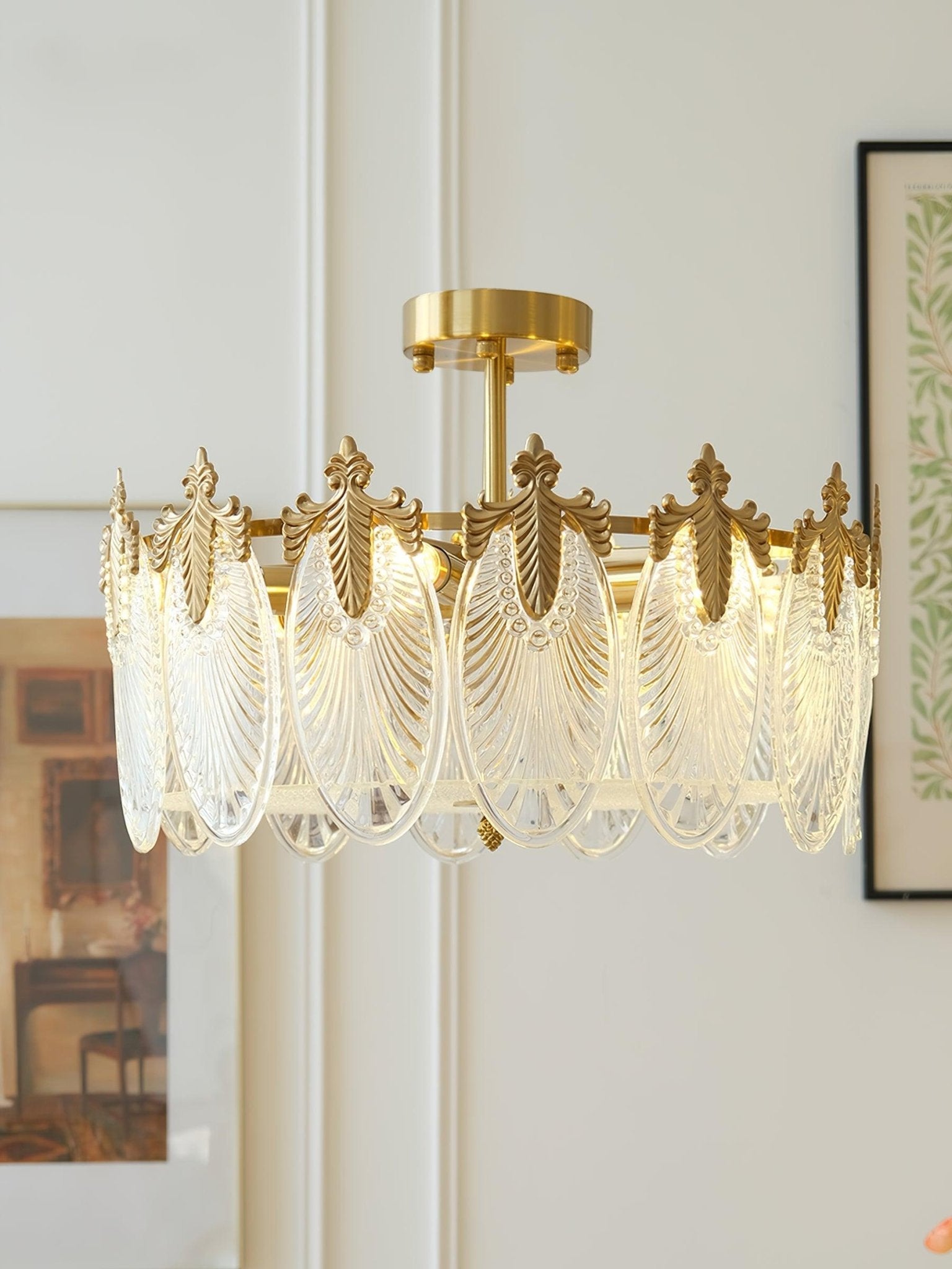 Decorative Pattern Glass Round Chandelier - Blowlighting