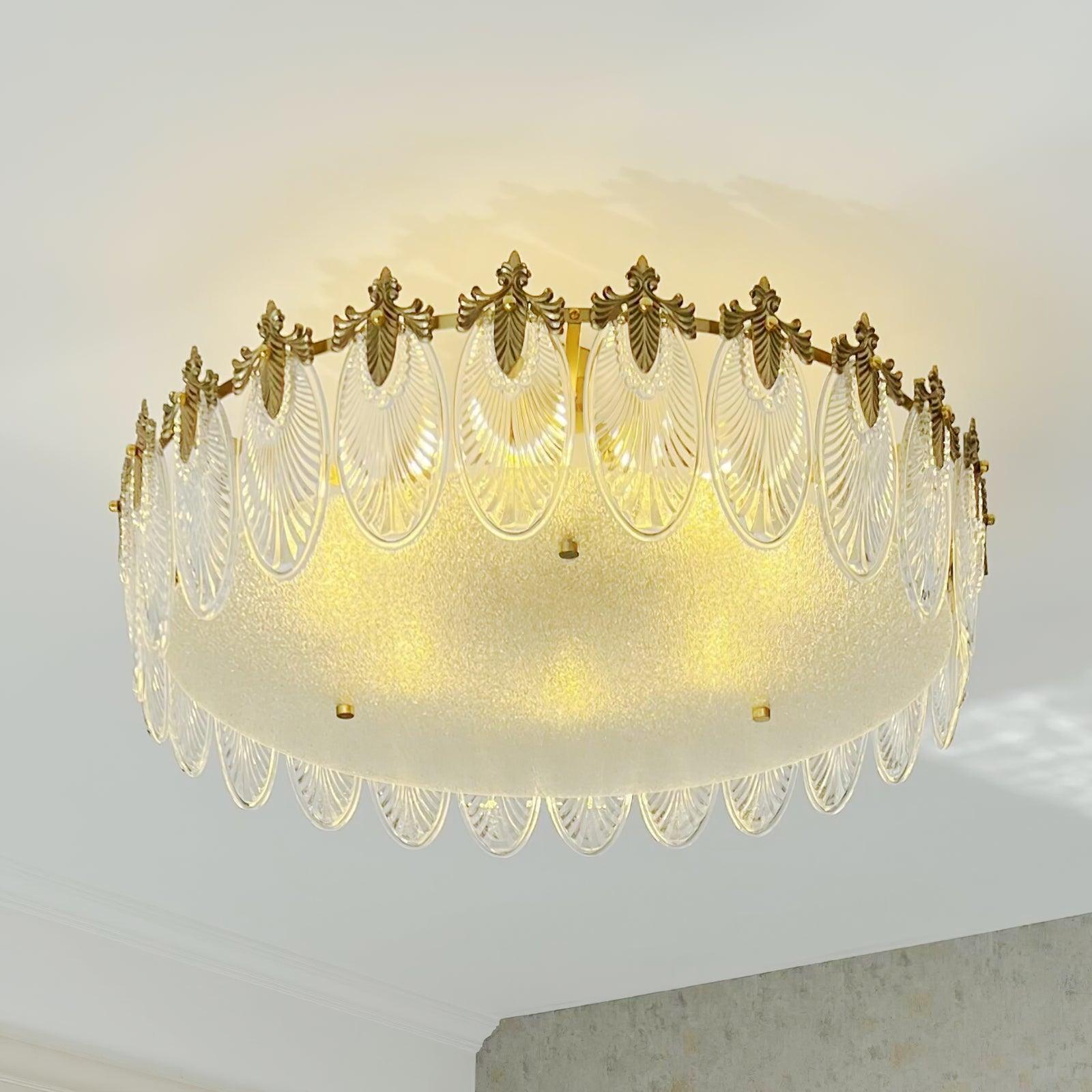 Decorative Pattern Glass Round Chandelier - Blowlighting