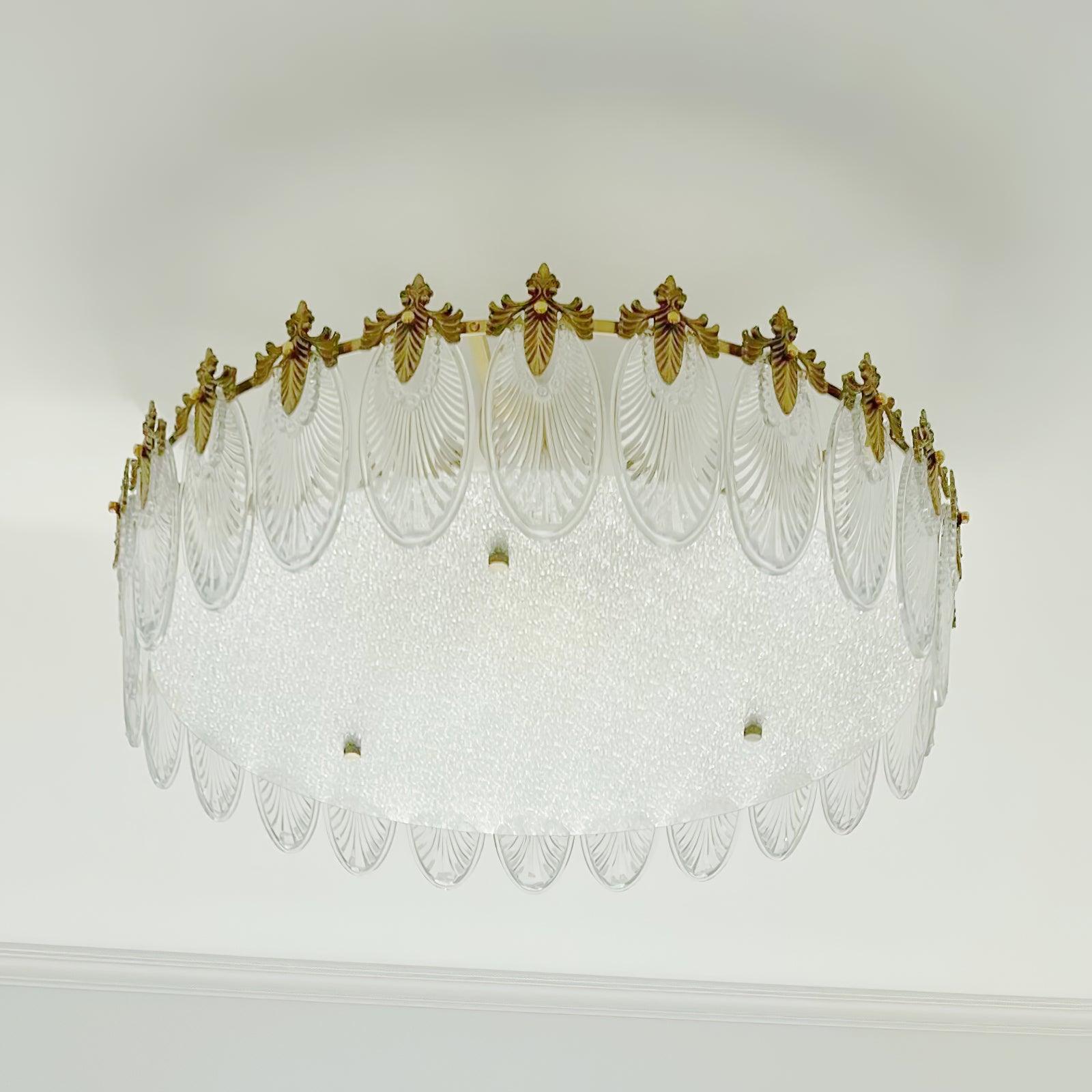 Decorative Pattern Glass Round Chandelier - Blowlighting