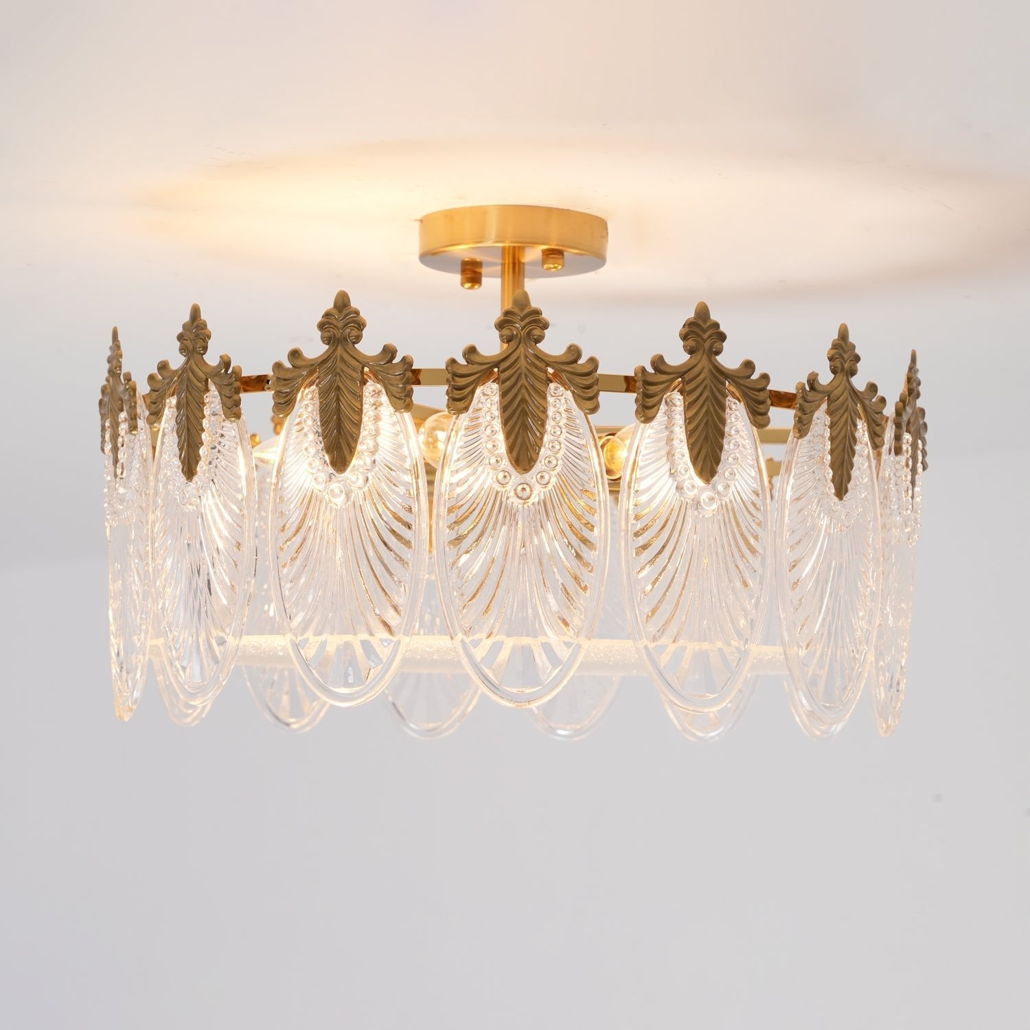 Decorative Pattern Glass Round Chandelier - Blowlighting