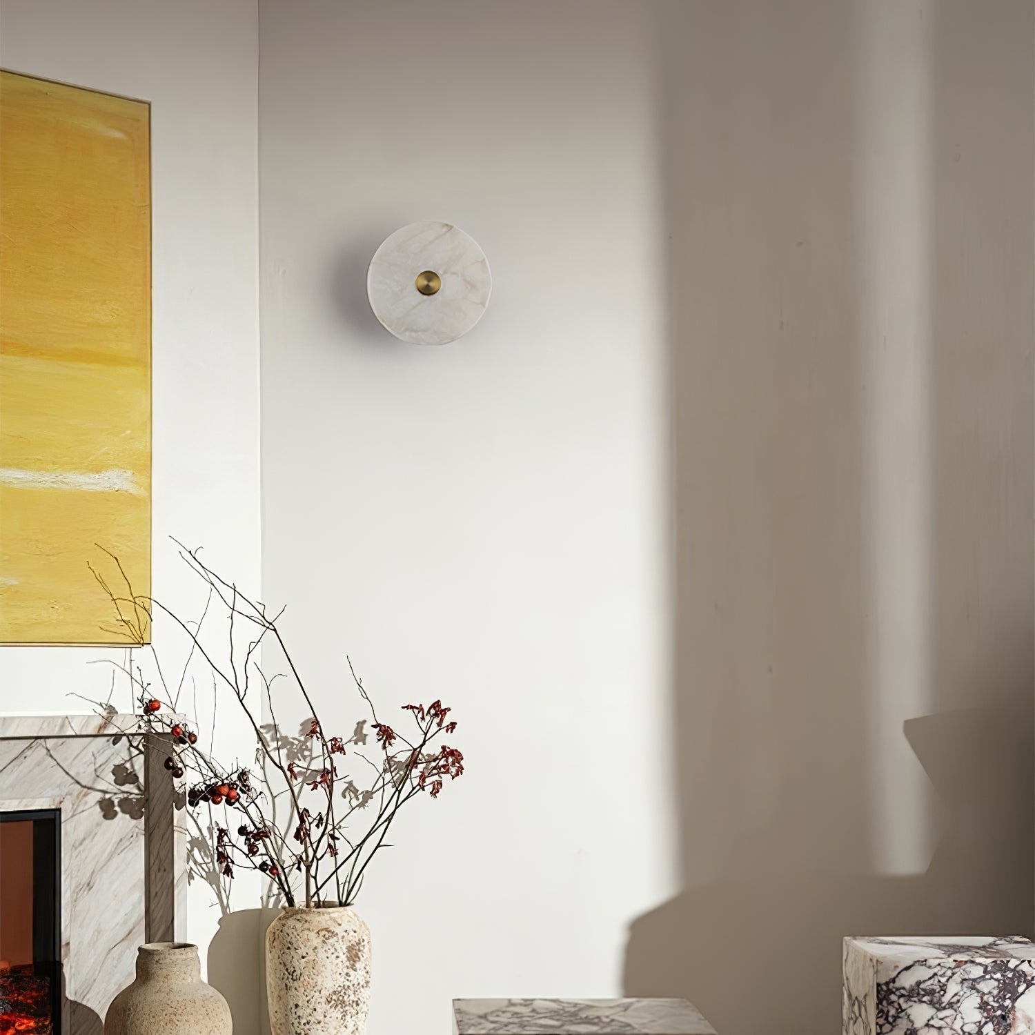 Selina Minimalist Alabaster Ceiling Light - Blowlighting