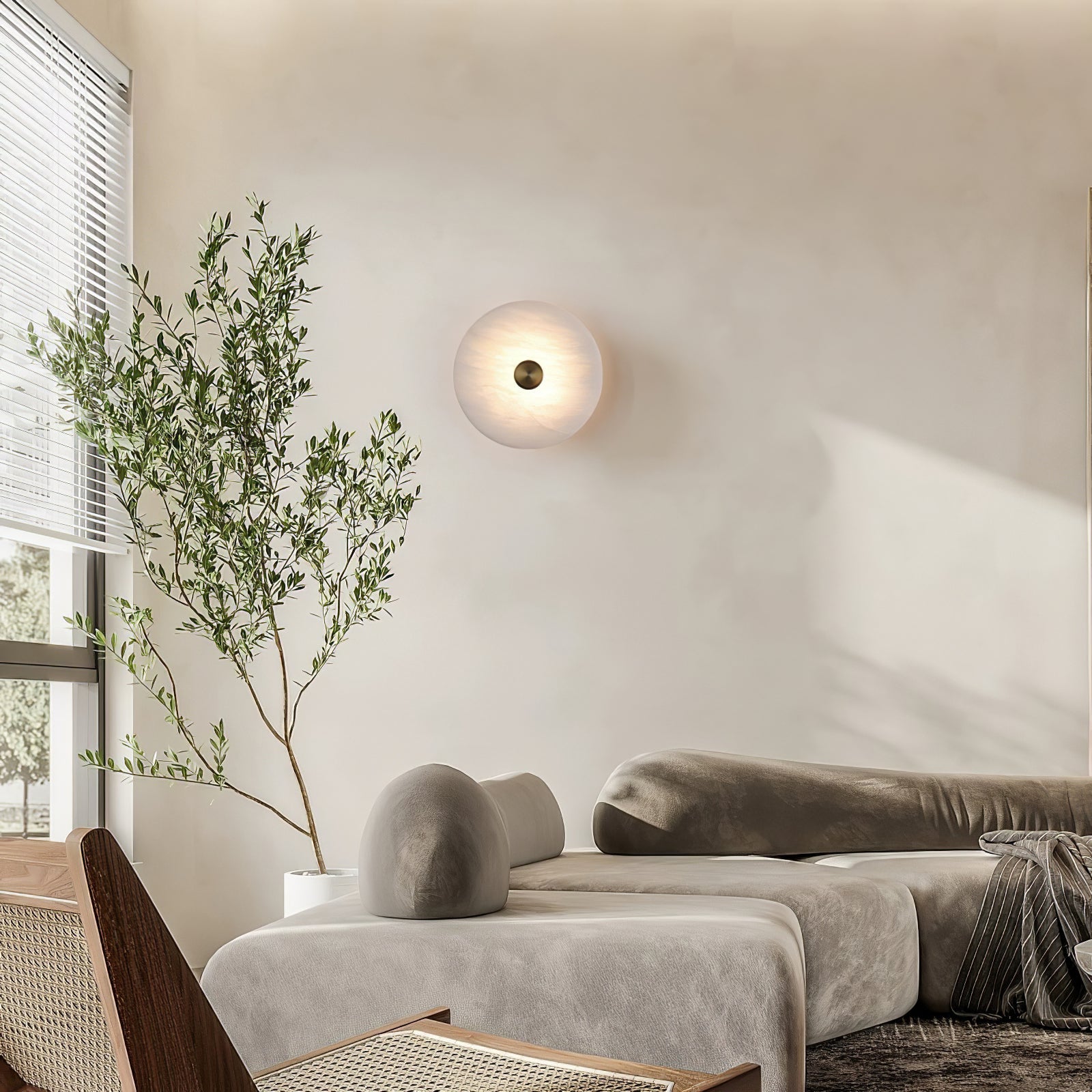 Selina Minimalist Alabaster Ceiling Light - Blowlighting