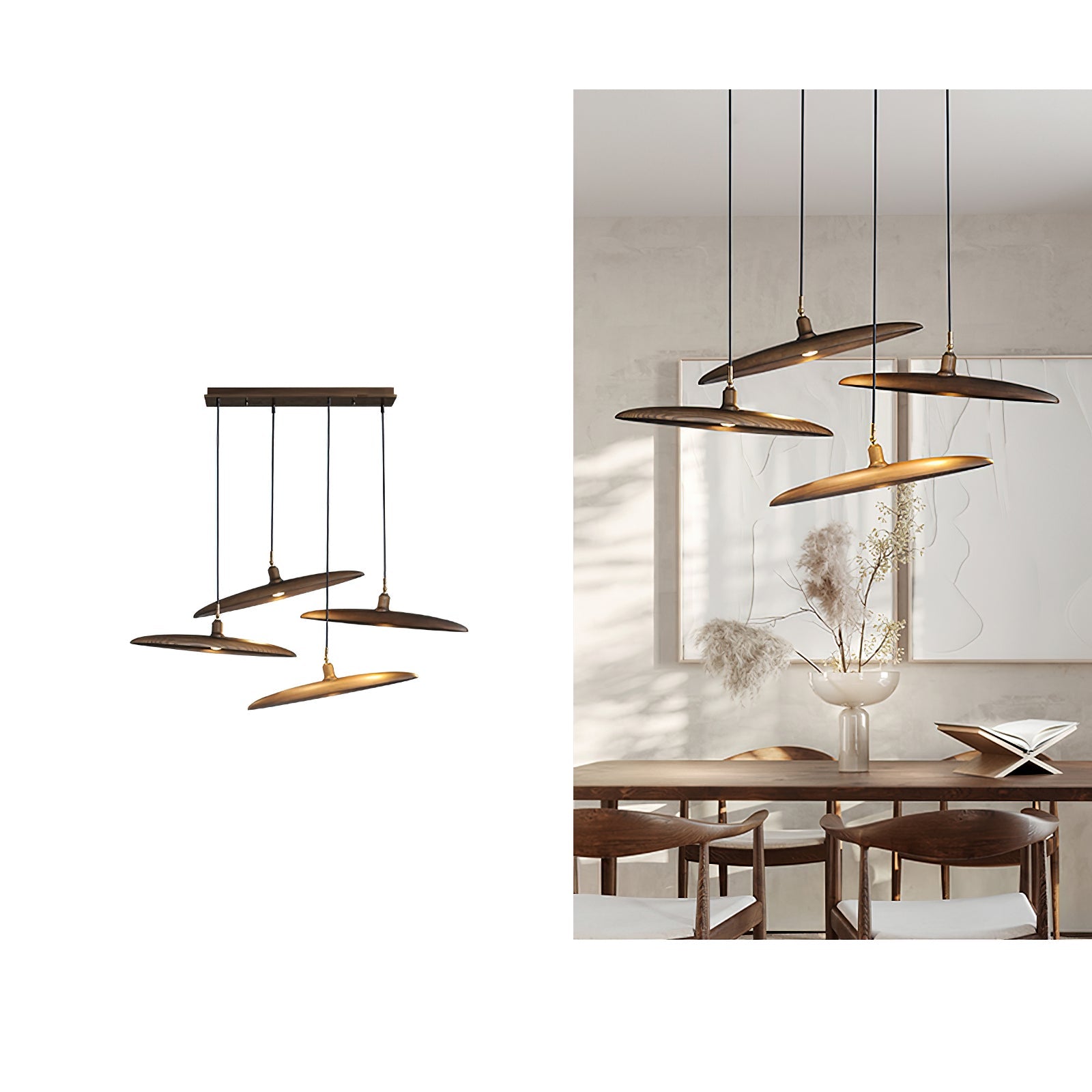 Zelirira Blade Wood Pendant Light - Blowlighting